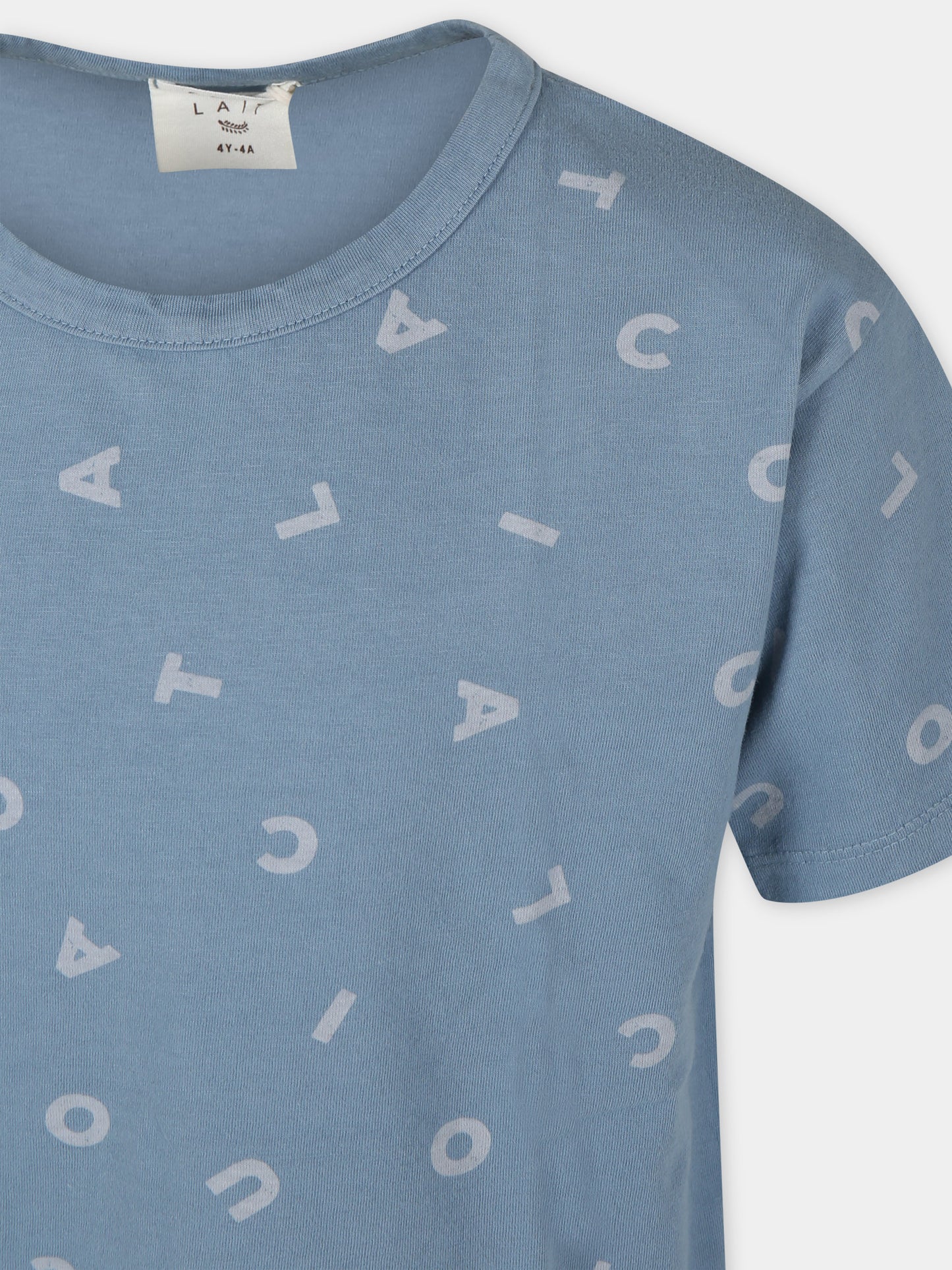 T-shirt celeste per bambini con logo,Coco Au Lait,16COCO S036