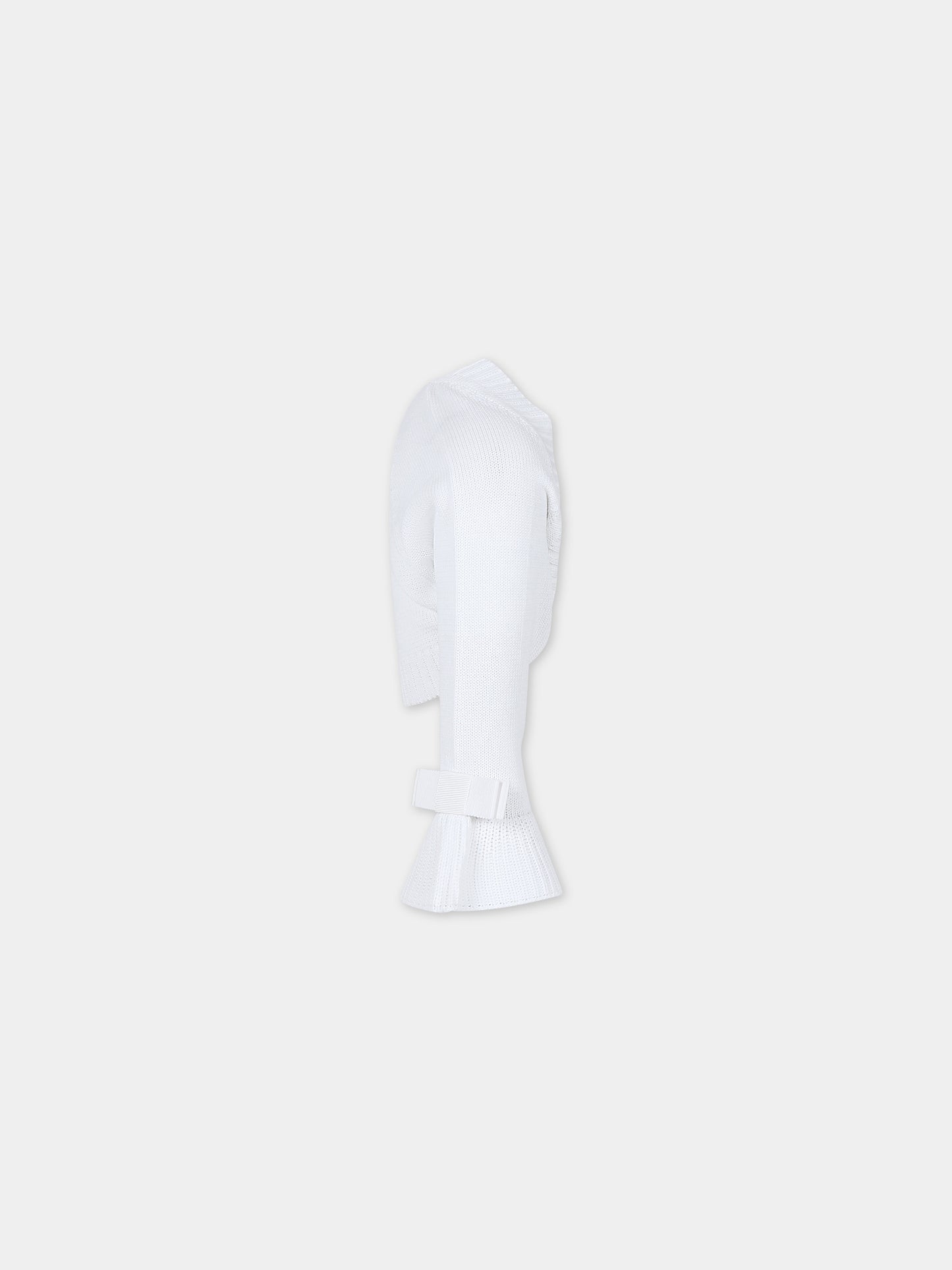 Cardigan bianco per bambina,Raffaella,COPRISPALLE VOLANT