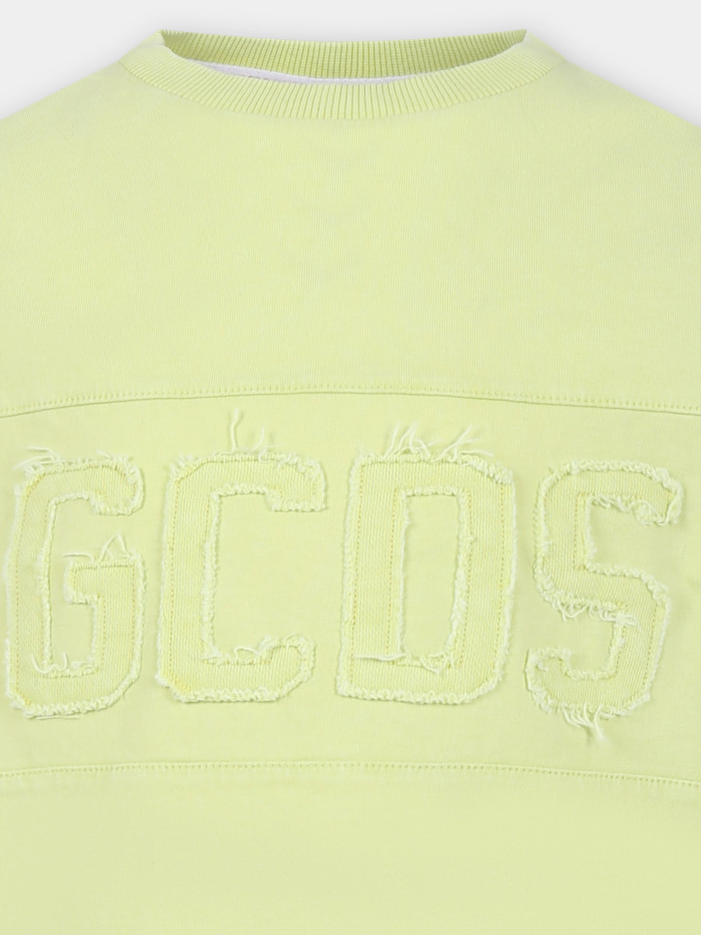 T-shirt gialla per bambini con logo,Gcds Kids,DMM00A LAC01 30865