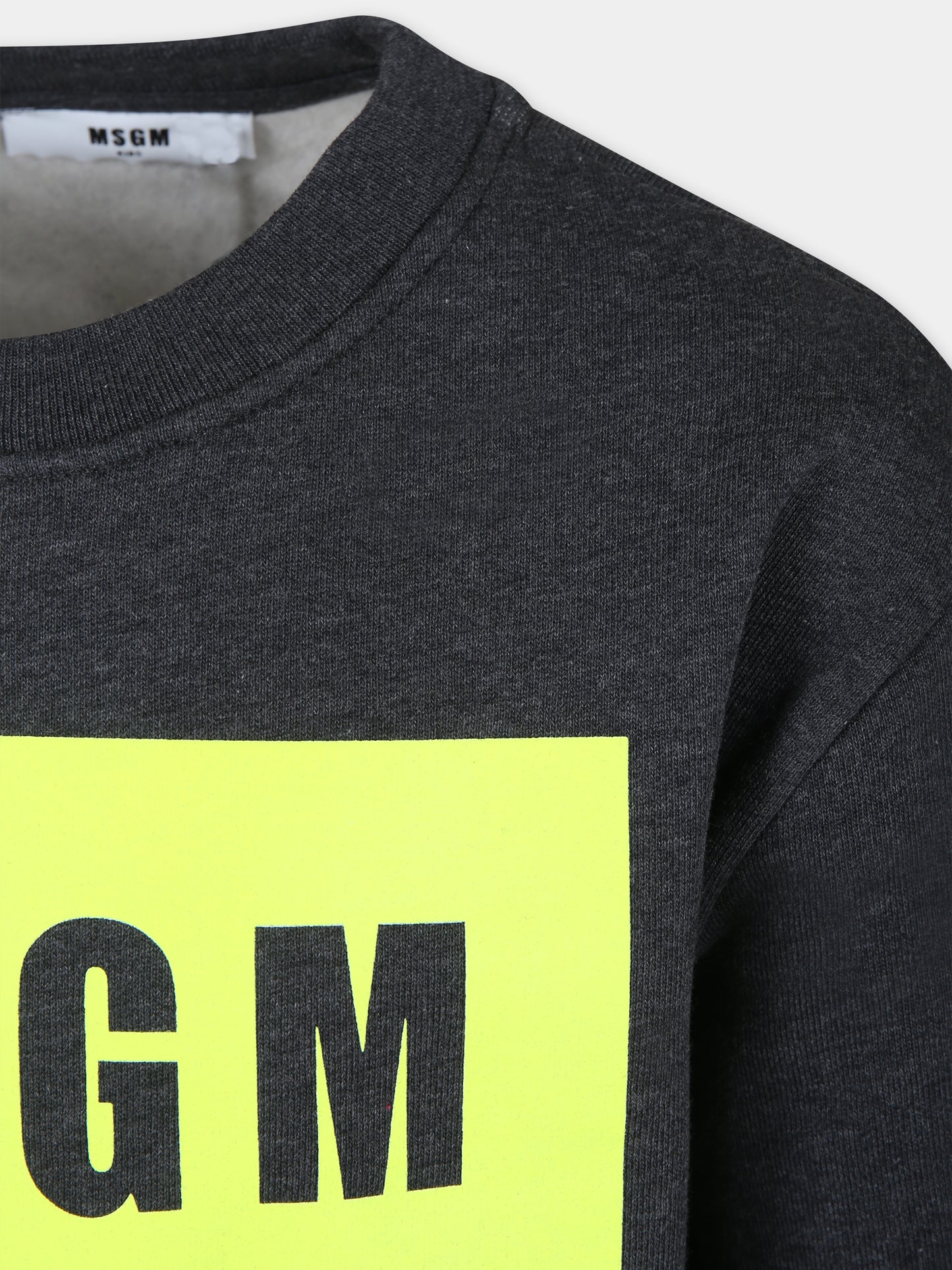 Felpa grigia per bambina con logo,Msgm Kids,F3MSJUSW021 104