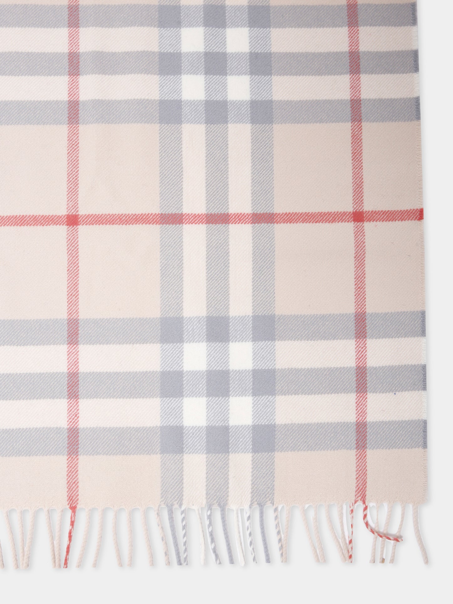 Coperta beige per neonati con check vintage,Burberry Kids,8089654 A2205
