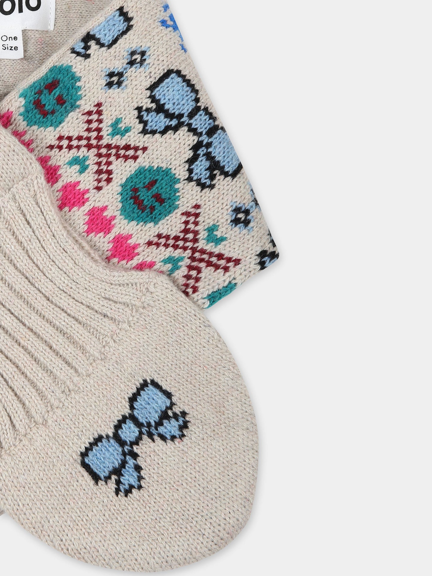 Sciarpa beige Kiki per bambina con motivo jacquard,Molo,7W24T901 3609