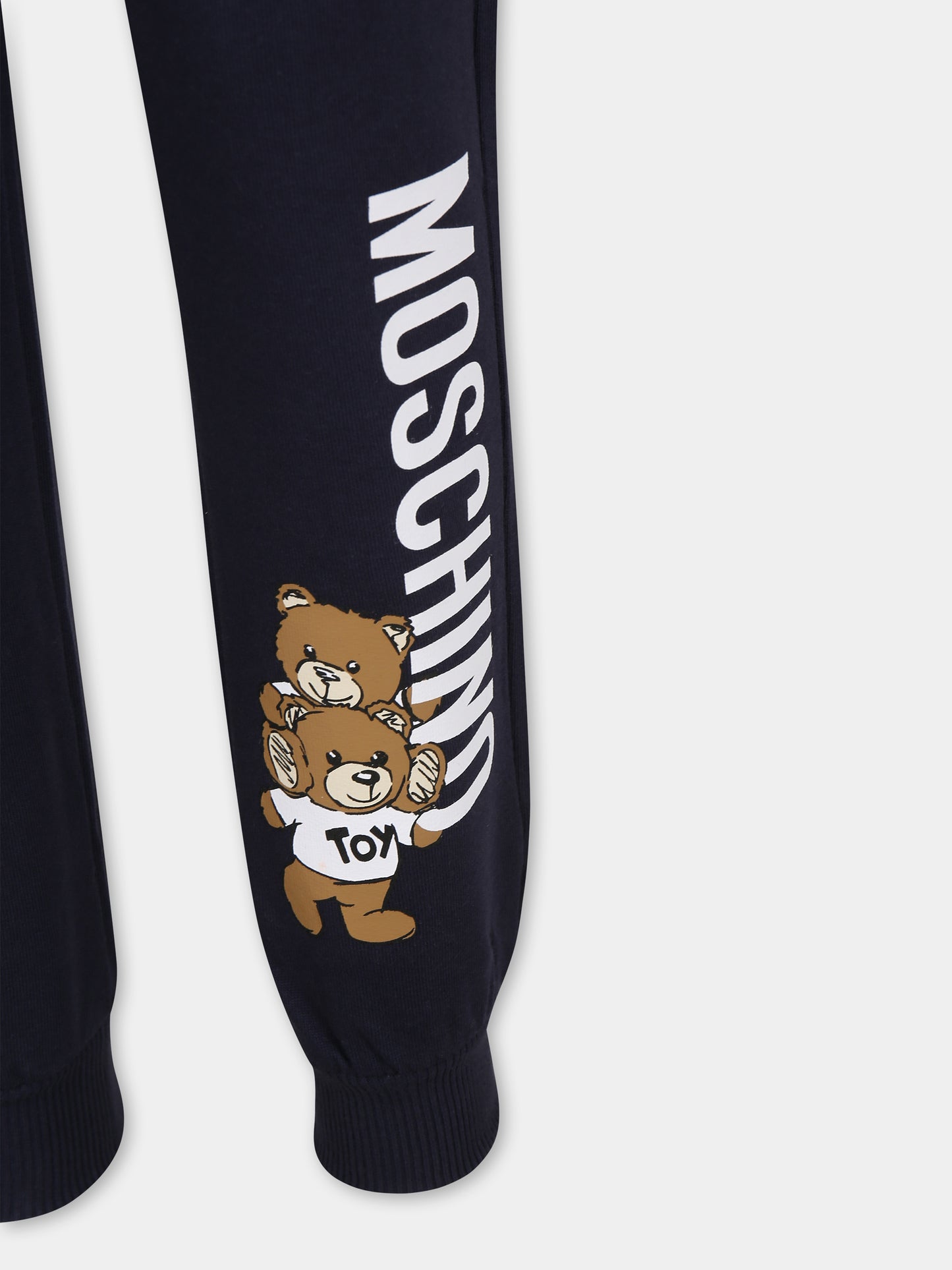 Completo blu per bambini con due Teddy Bears e logo,Moschino Kids,HUK03X LCA14 40016