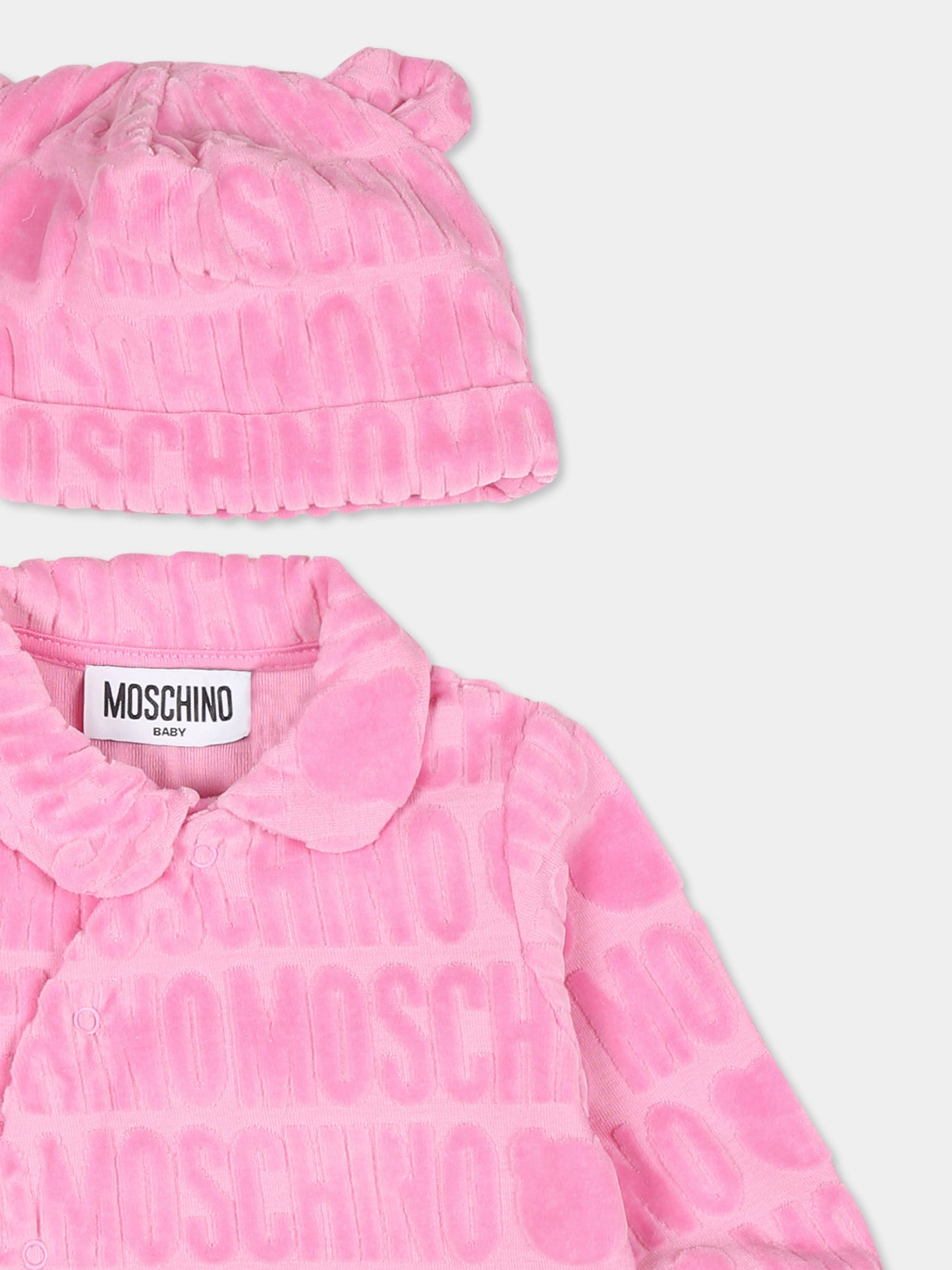 Set tutina rosa per neonata con Teddy Bear,Moschino Kids,MUY071 LGB11 50243