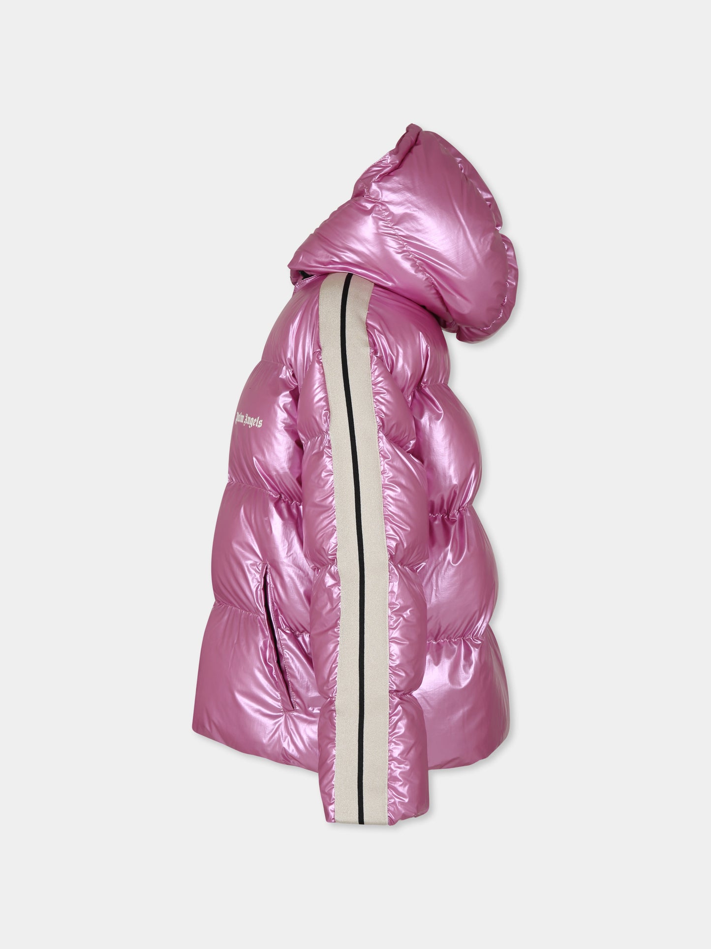 Piumino rosa per bambina con logo,Palm Angels,PGEJ002F24FAB0033003