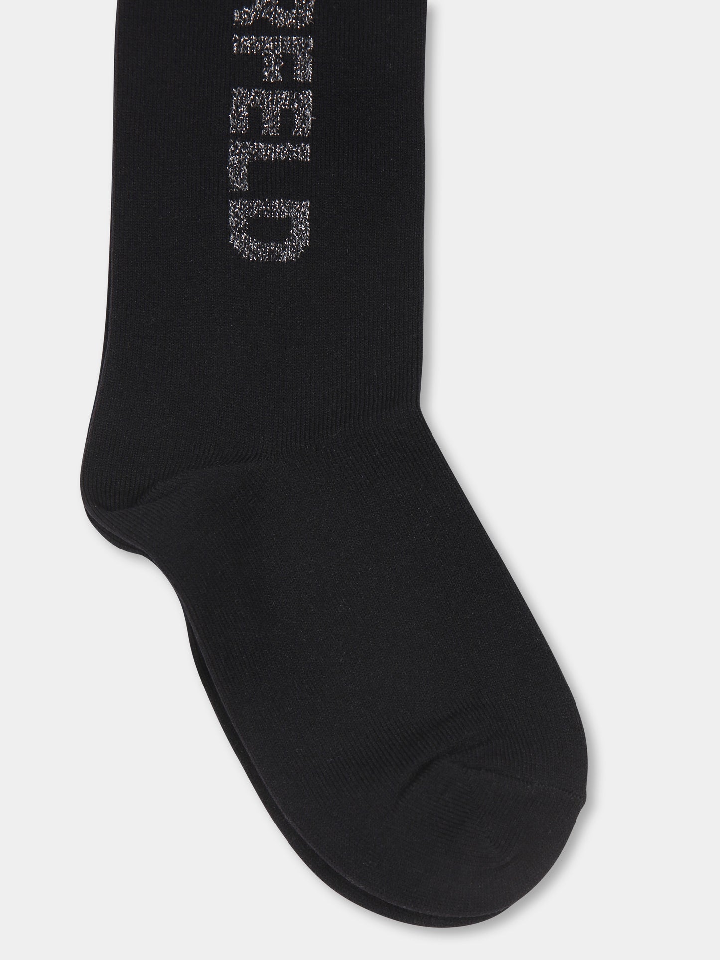 Calze nere per bambina con logo,Karl Lagerfeld Kids,Z30338 09B