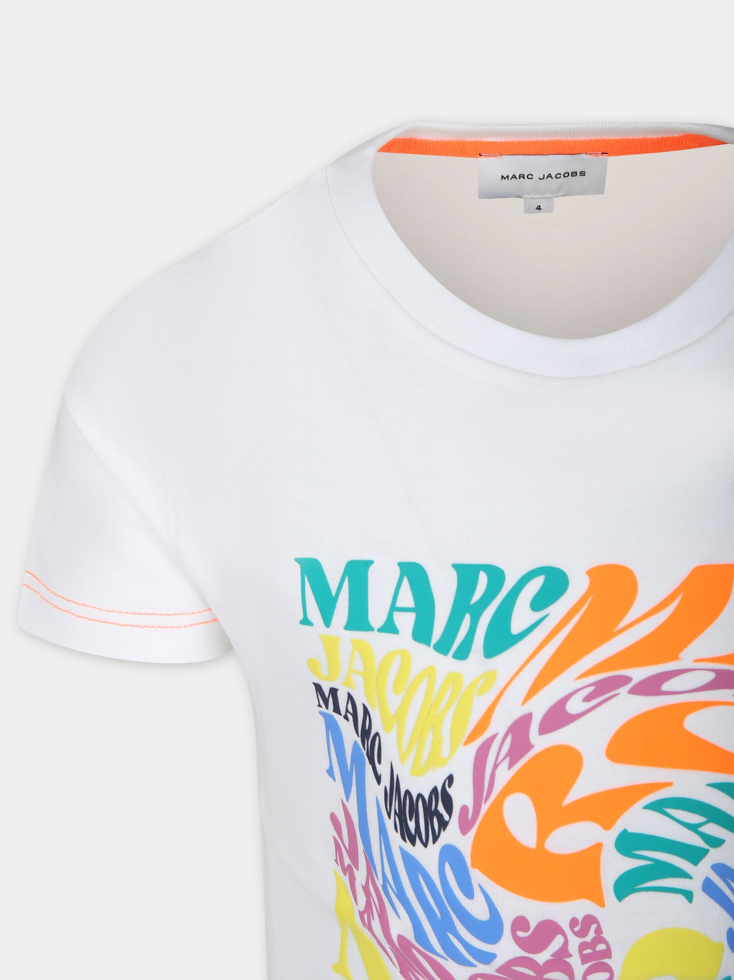 T-shirt bianca per bambino con stampa logo,Marc Jacobs,W25590 10P