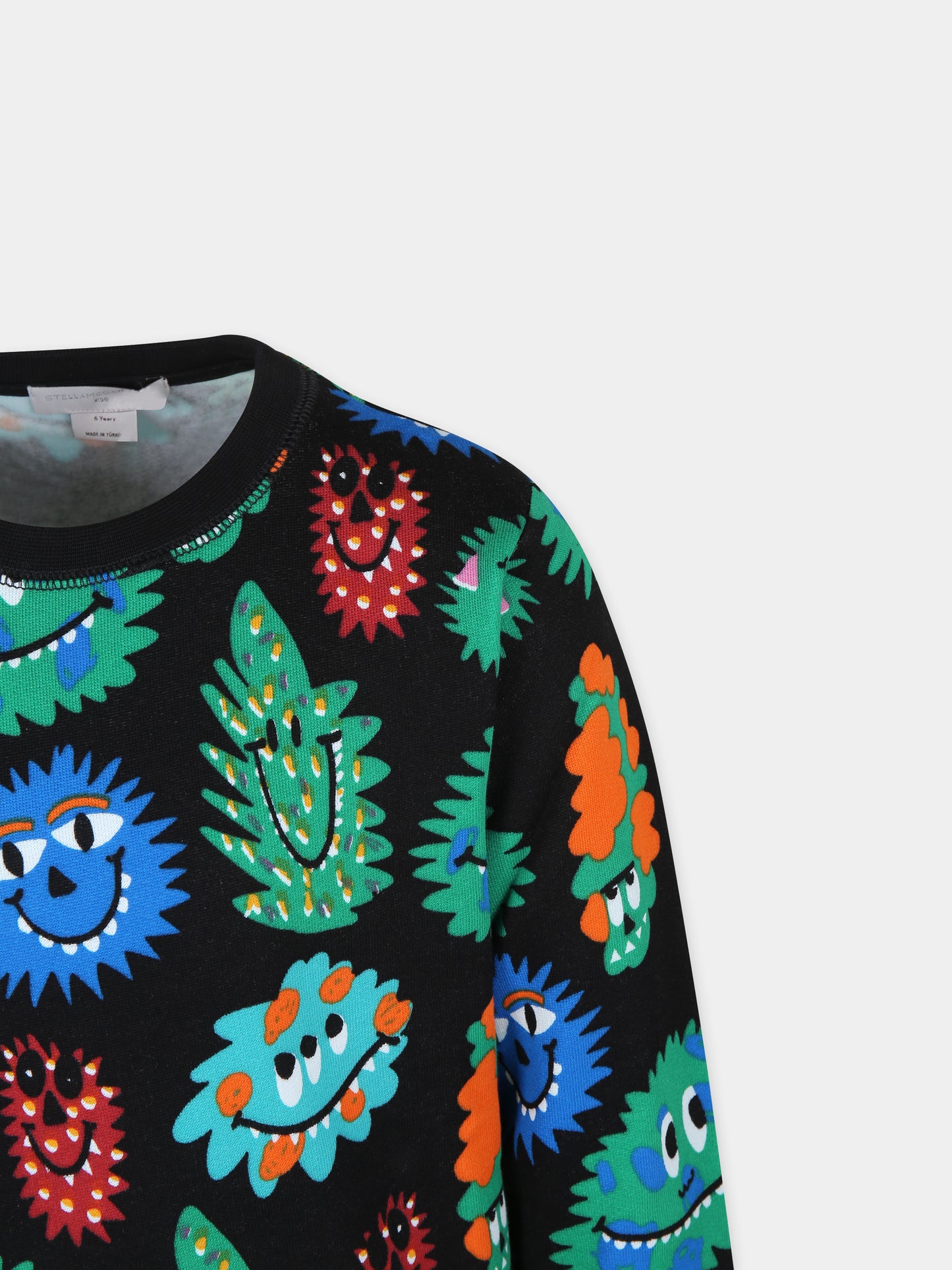 Completo nero per bambino con stampa mostri,Stella Mccartney Kids,TT3P30 Z1393 930MC