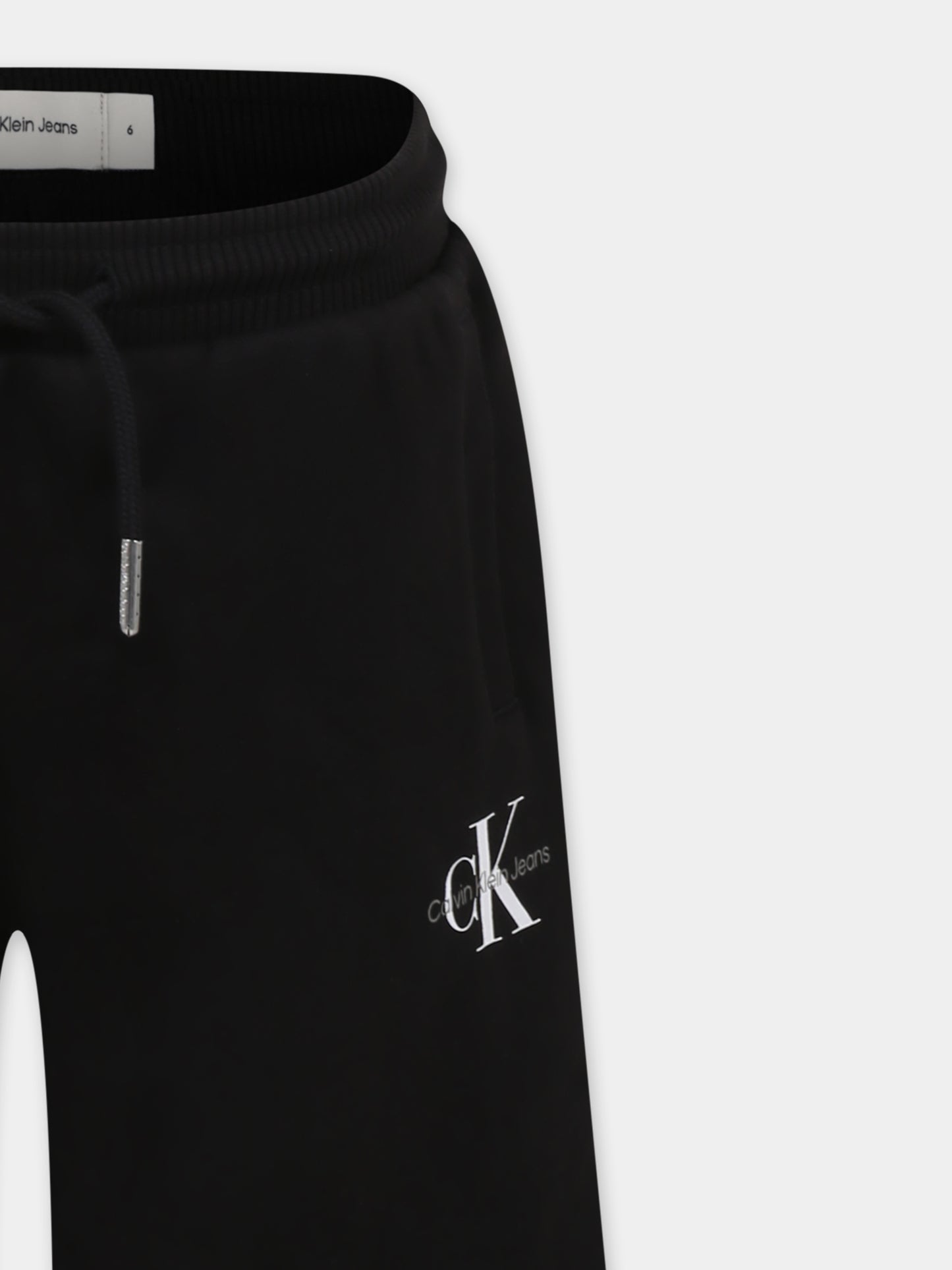 Black shorts for kids with logo