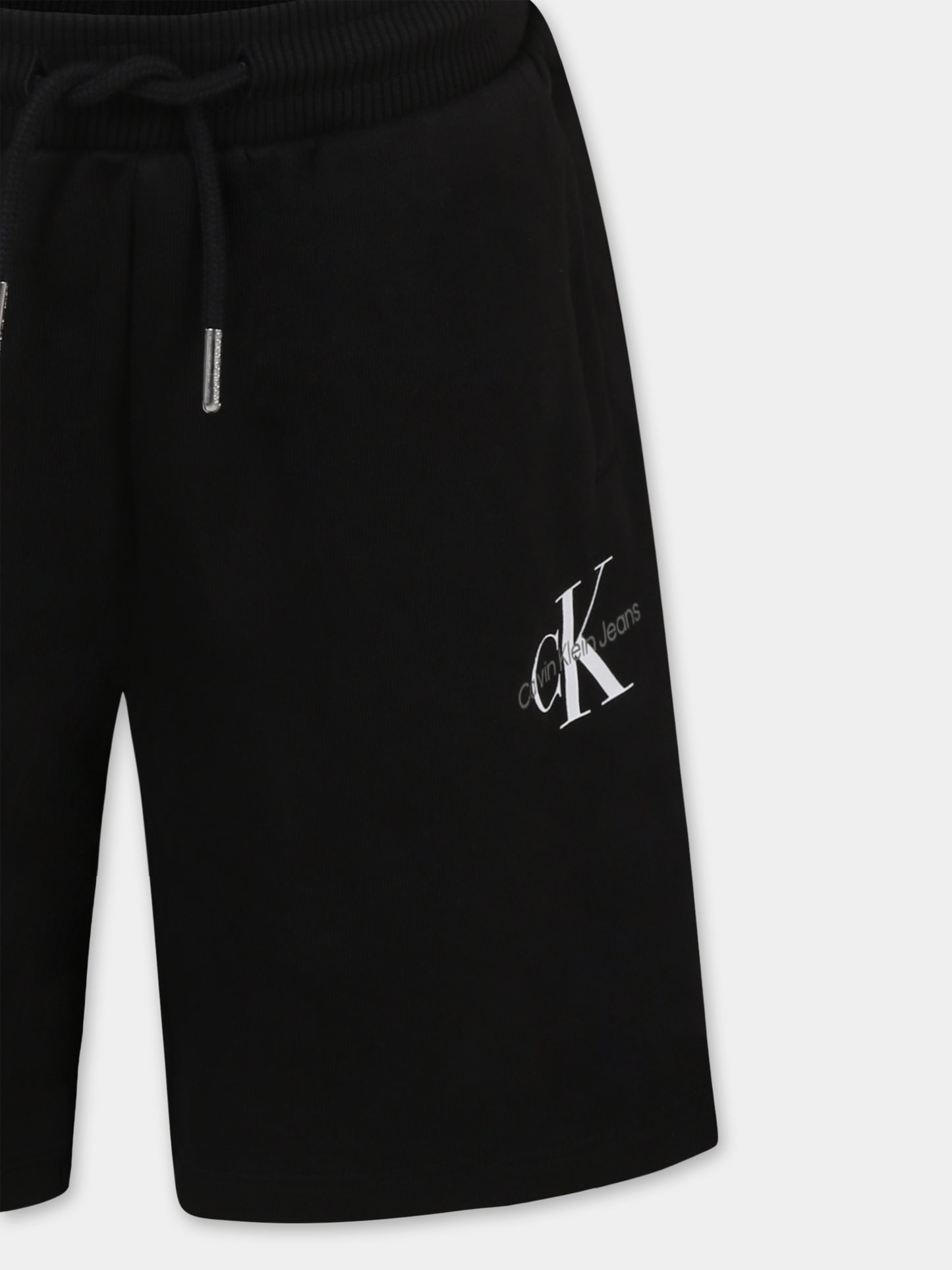 Shorts neri per bambino con logo,Calvin Klein Kids,24F CKIU0IU00578T IU0IU00578 BEH