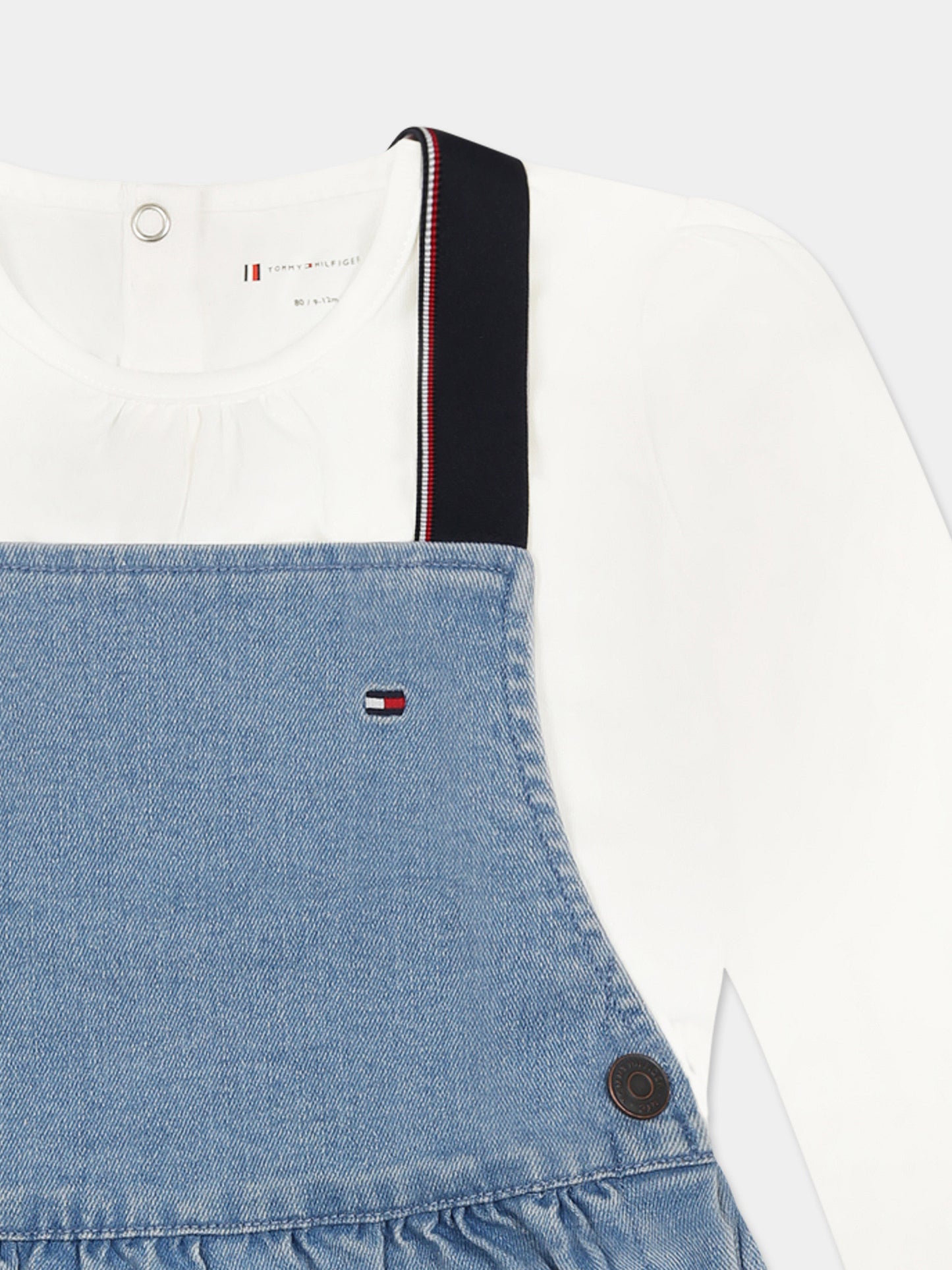 Multicolor suit for baby girl with flag