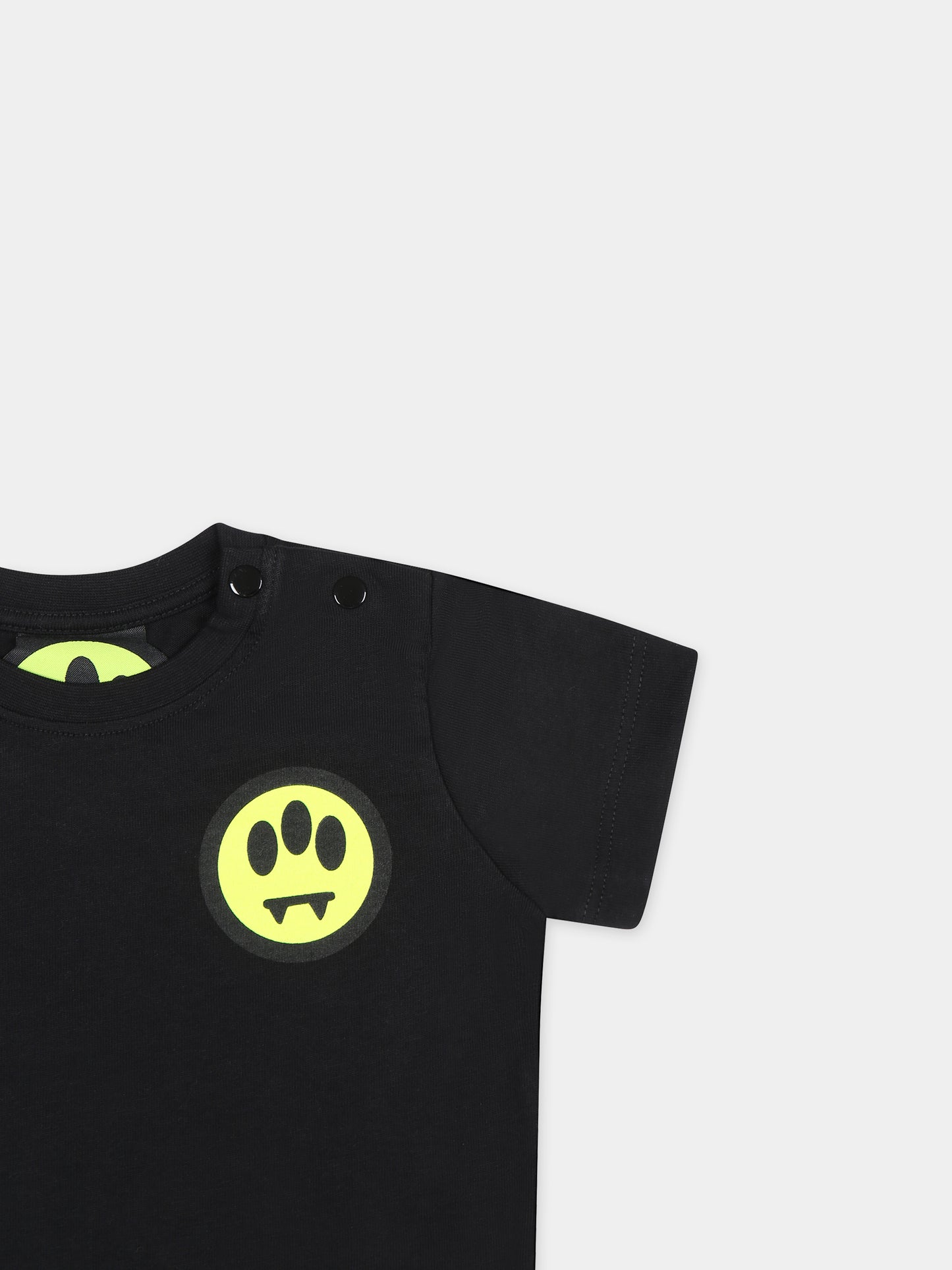 T-shirt nera per neonati con smile,Barrow,S4BKUNTH142 110