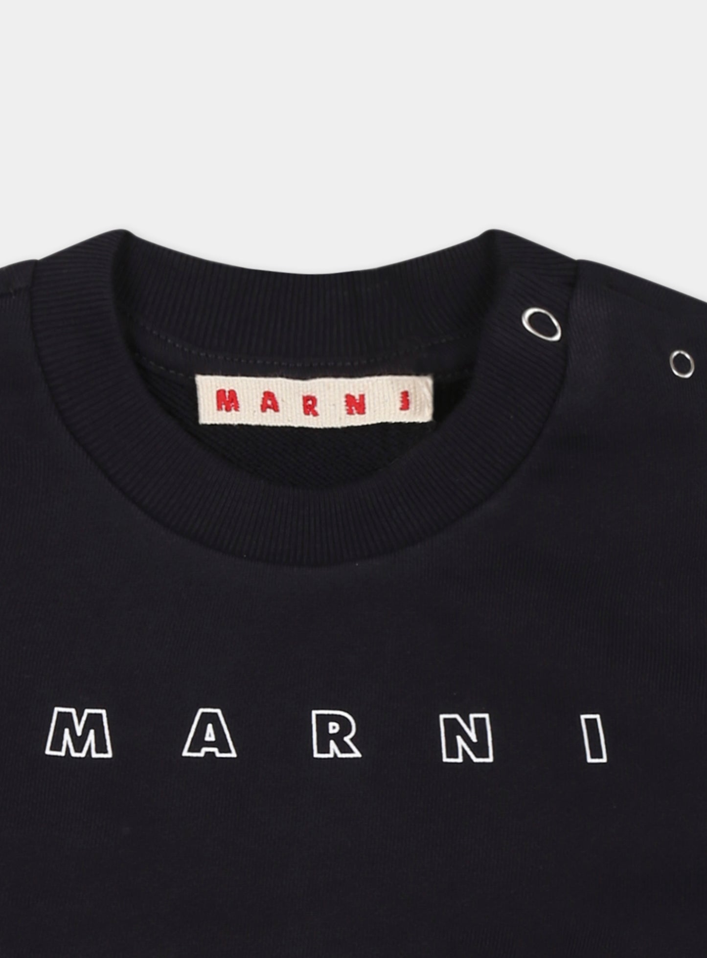 Felpa blu per neonati con logo bianco,Marni Kids,M01437 M00V0 MS319B 0M803