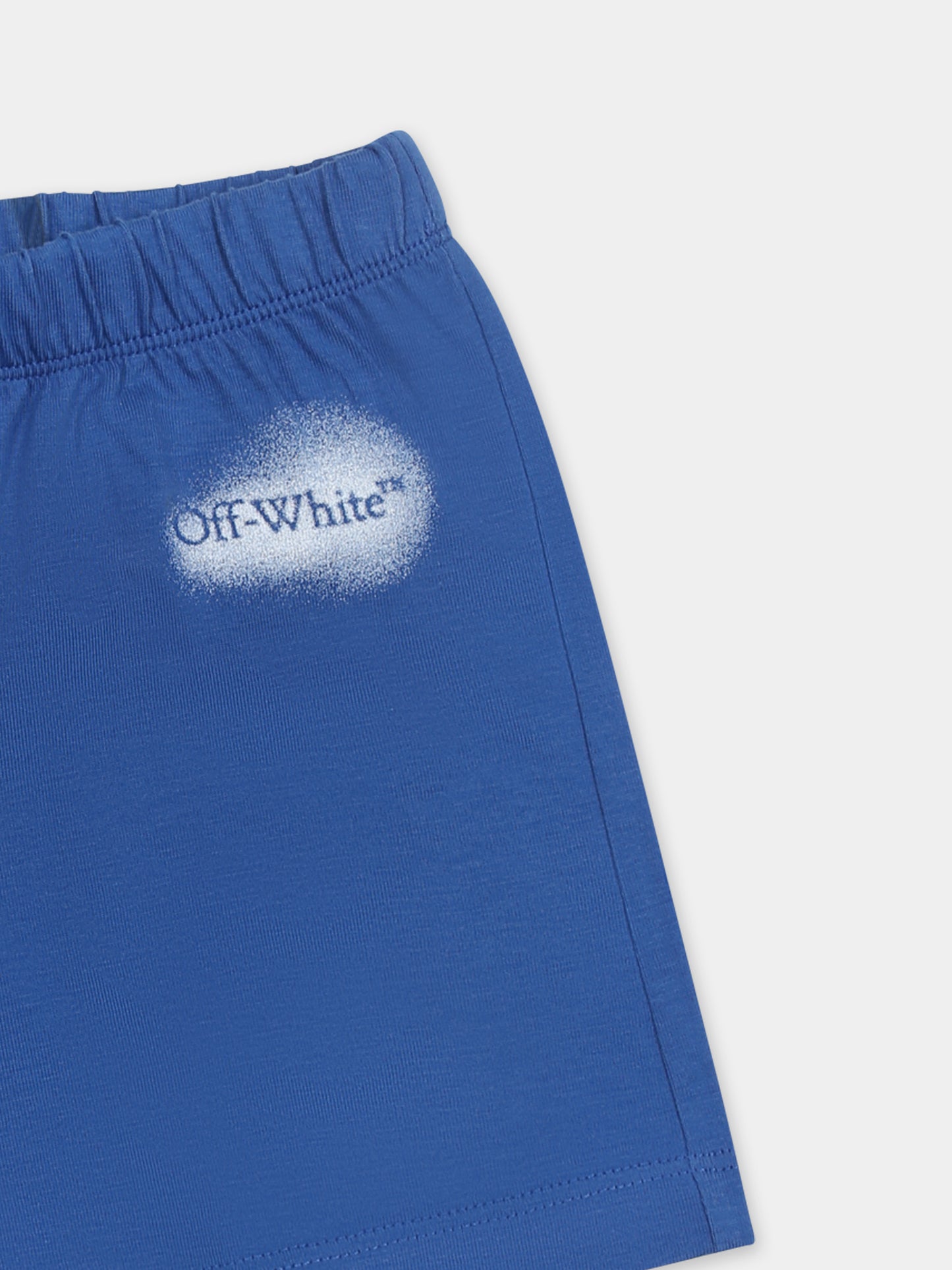 Blue shorts for baby boy with logo