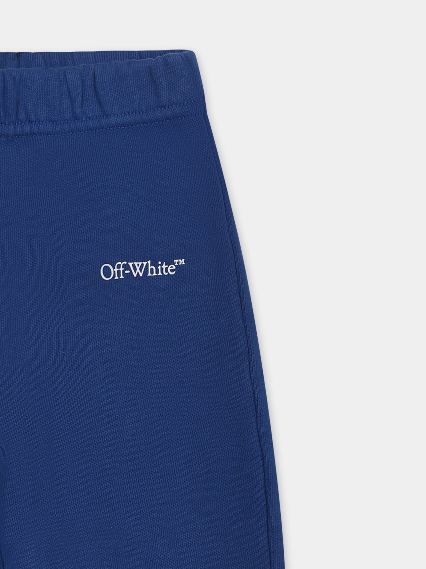 Pantaloni blu per neonato con logo,Off White,OBXD001S25FLE0014501