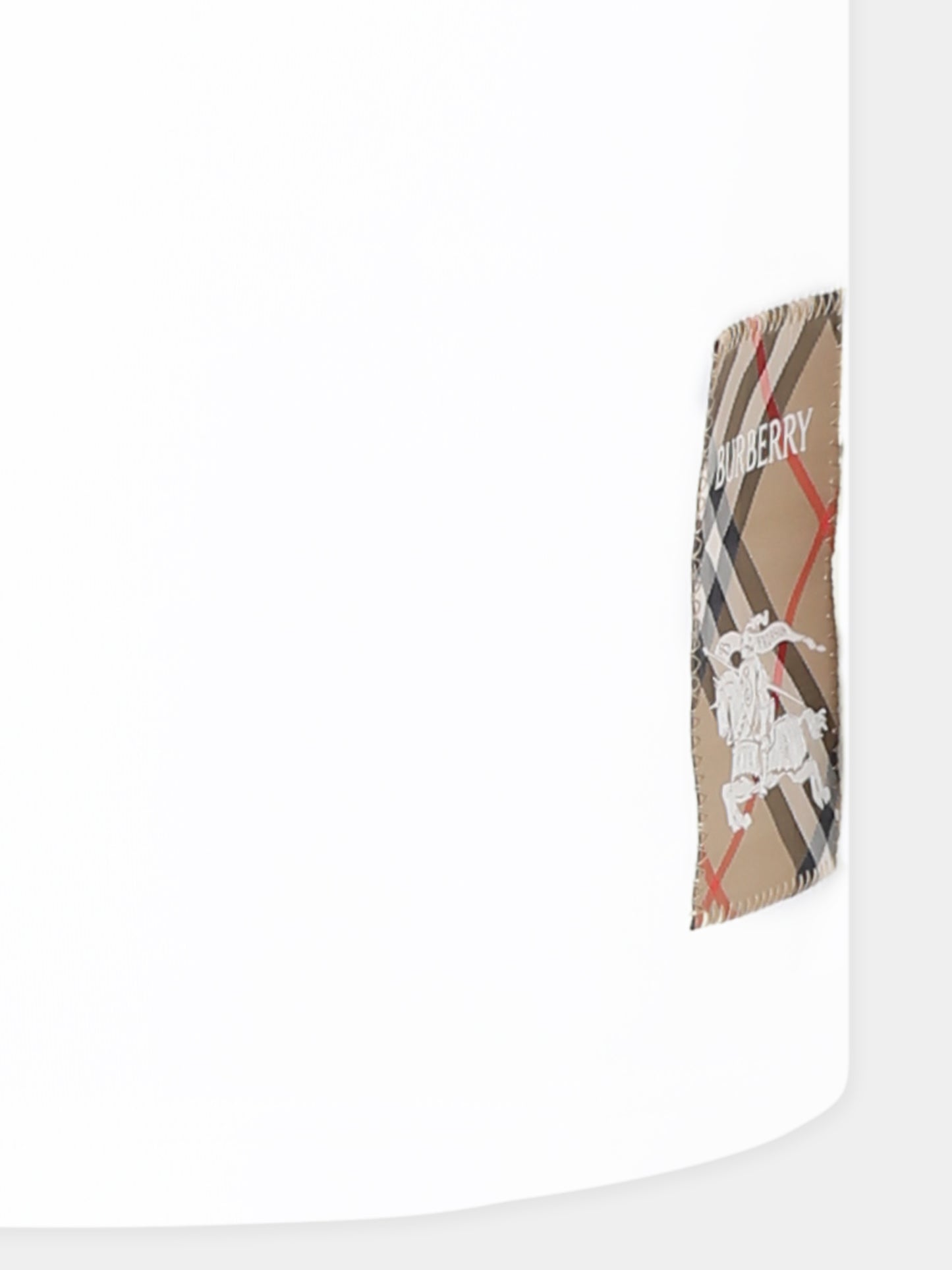 T-shirt bianca per bambini con iconico check vintage,Burberry Kids,8100457 A1464