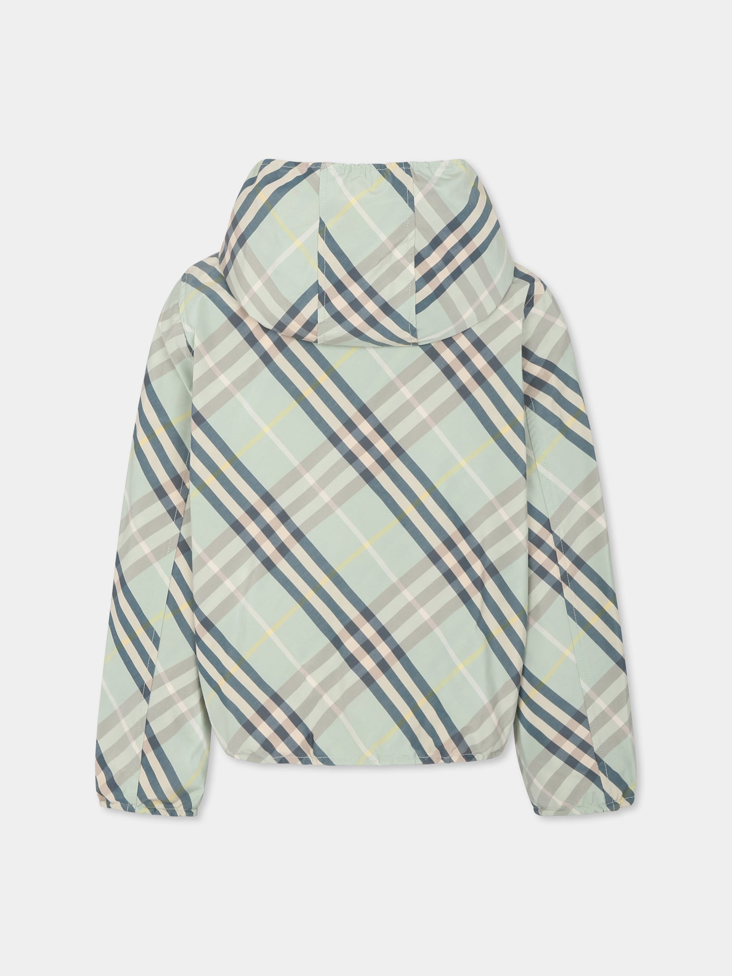 Giubbotto verde reversibile per bambini con check,Burberry Kids,8104652 C1788