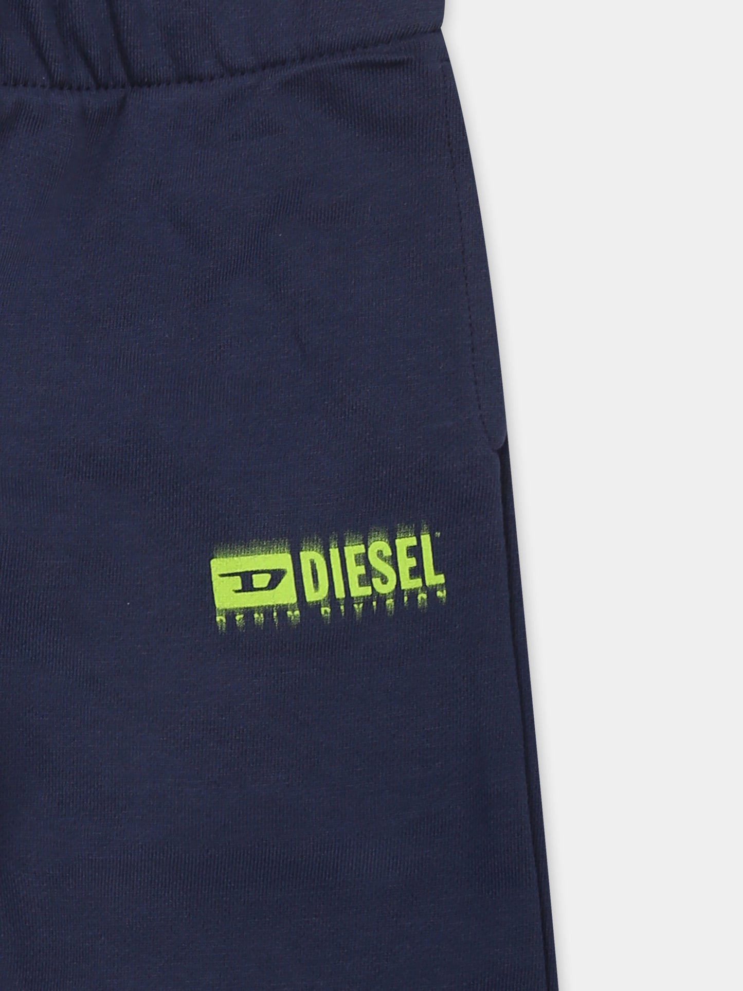 Blue trousers for baby boy with logo