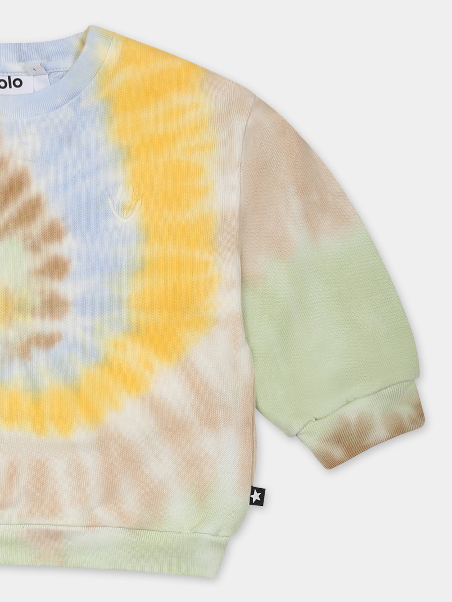 Felpa Dear multicolor per neonati con stampa tie dye,Molo,6S25J204 9309