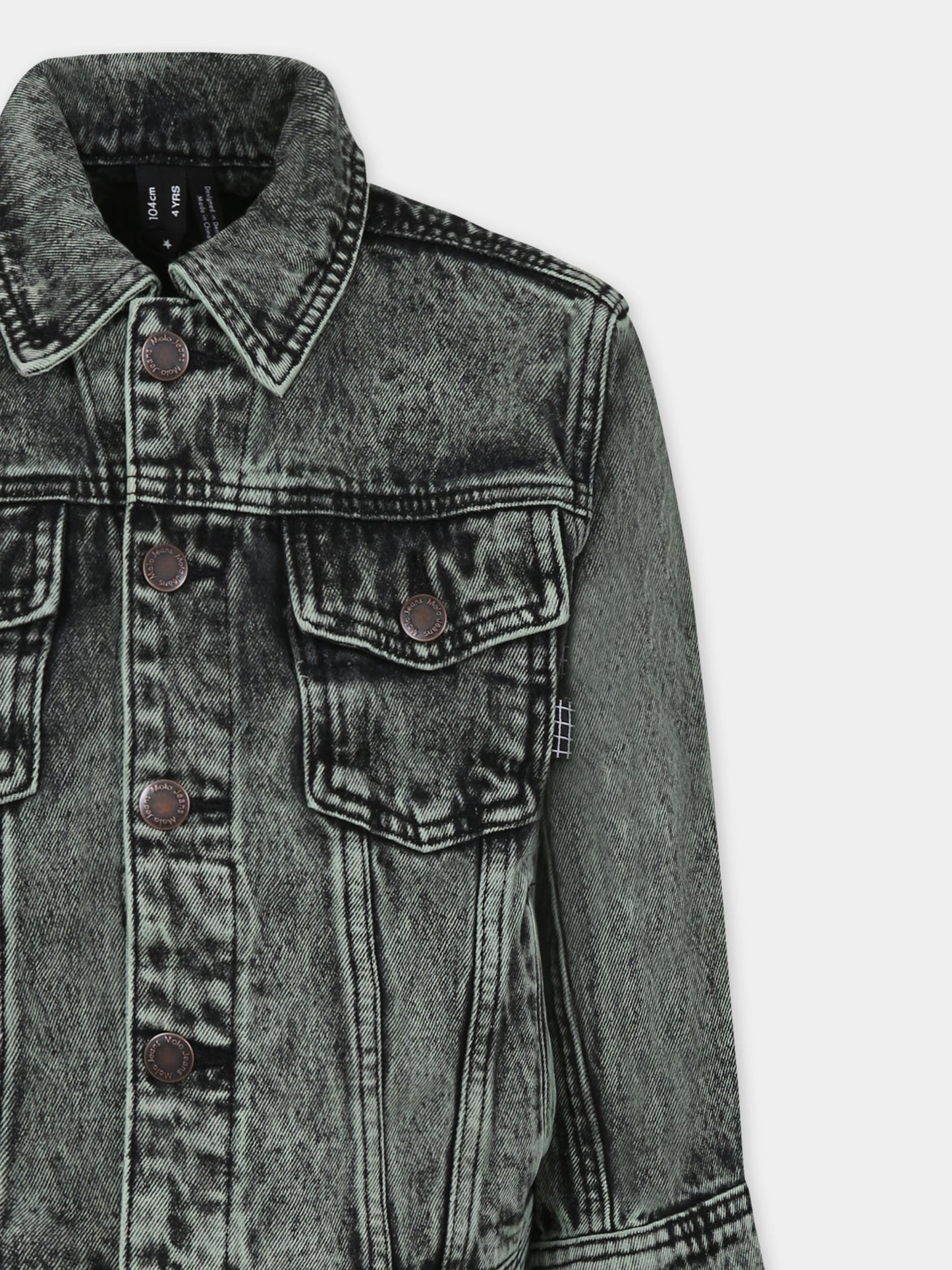 Giubbotto di jeans Honore verde per bambini,Molo,5S25M301 5478