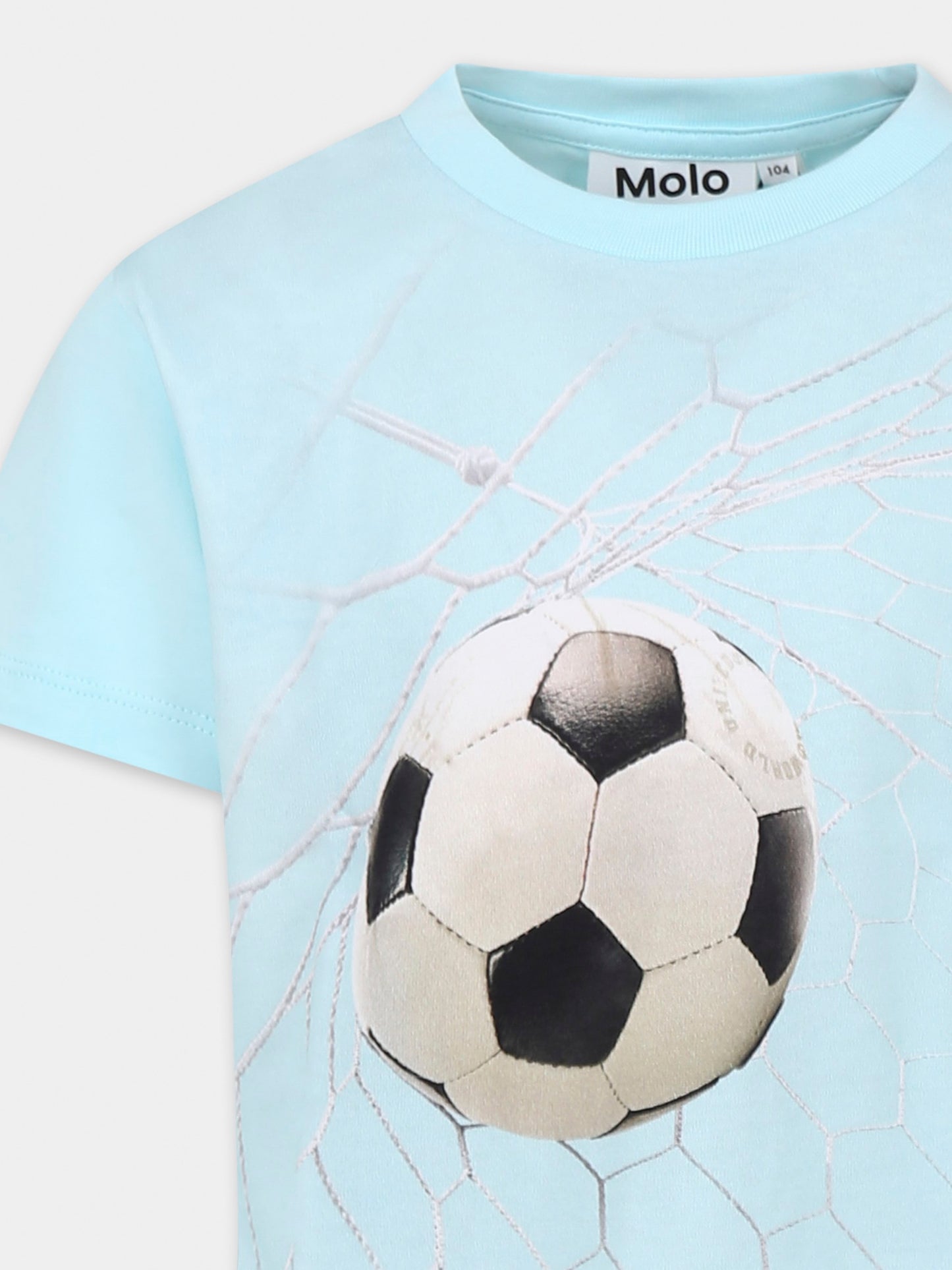 T-shirt Rame celeste per bambino con pallone,Molo,1S25A212 3948