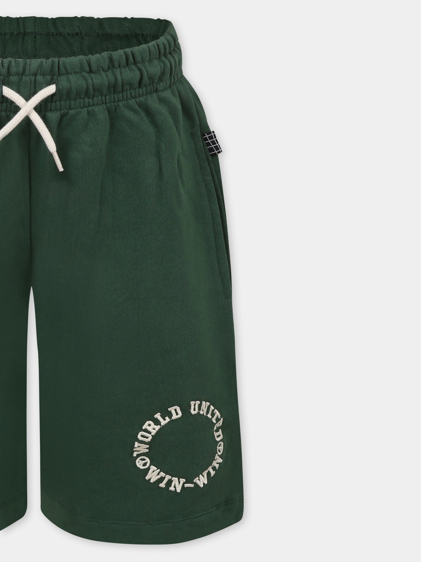 Green shorts for boy with writing