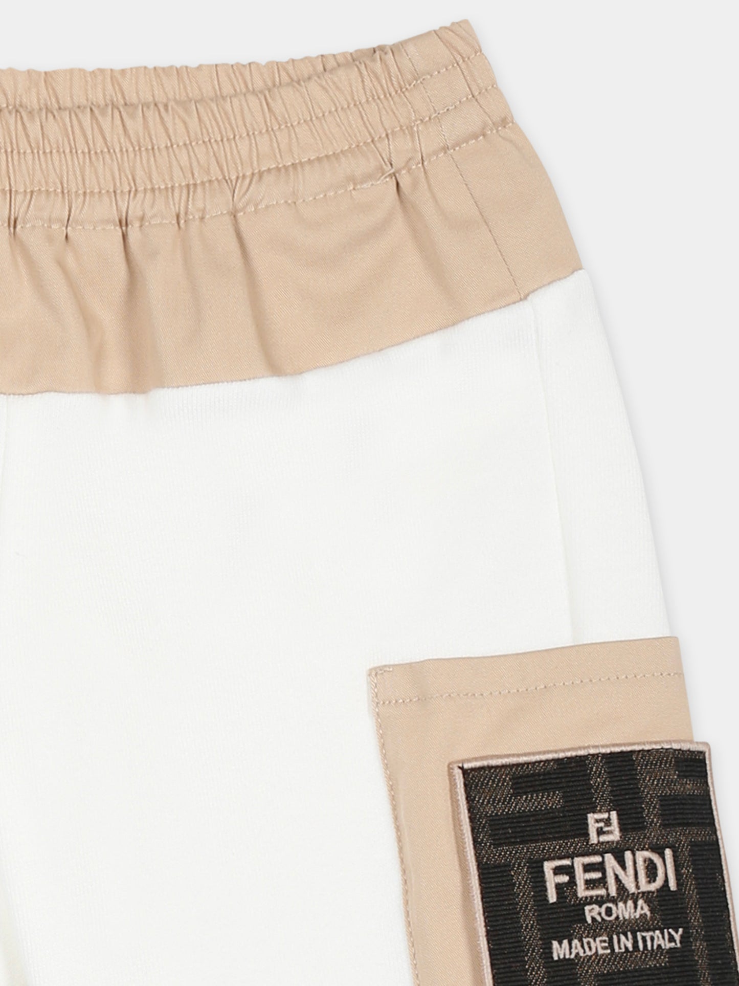 White trousers for baby boy with FF