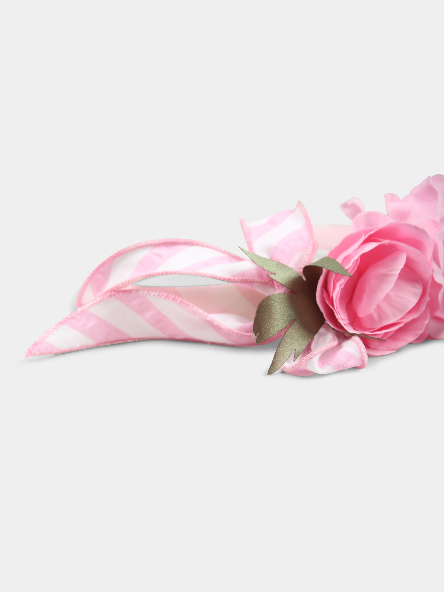 Pink headband for girl with roses
