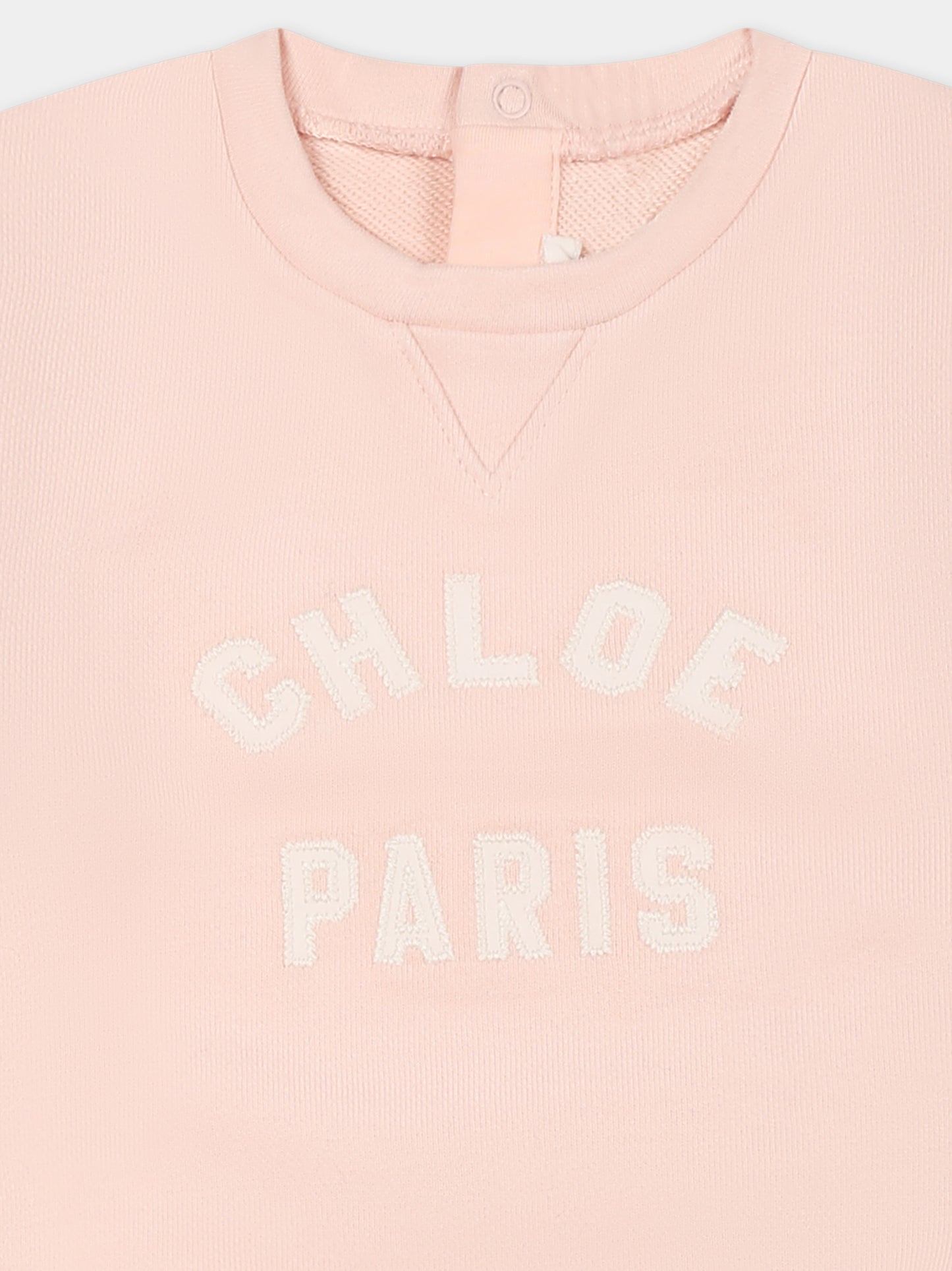 Felpa rosa per neonata con logo,Chloé Kids,C20524 46J