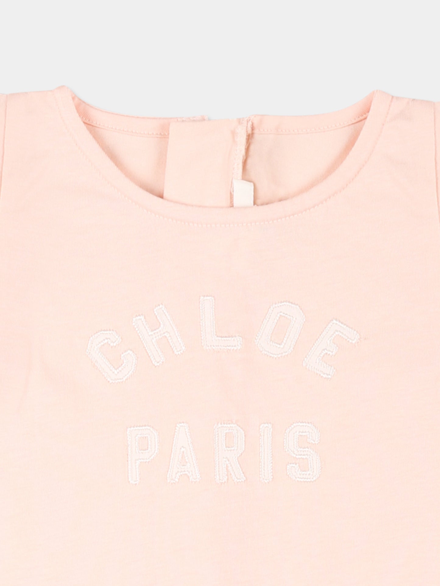 Vestito rosa per neonata con logo,Chloé Kids,C20596 46J