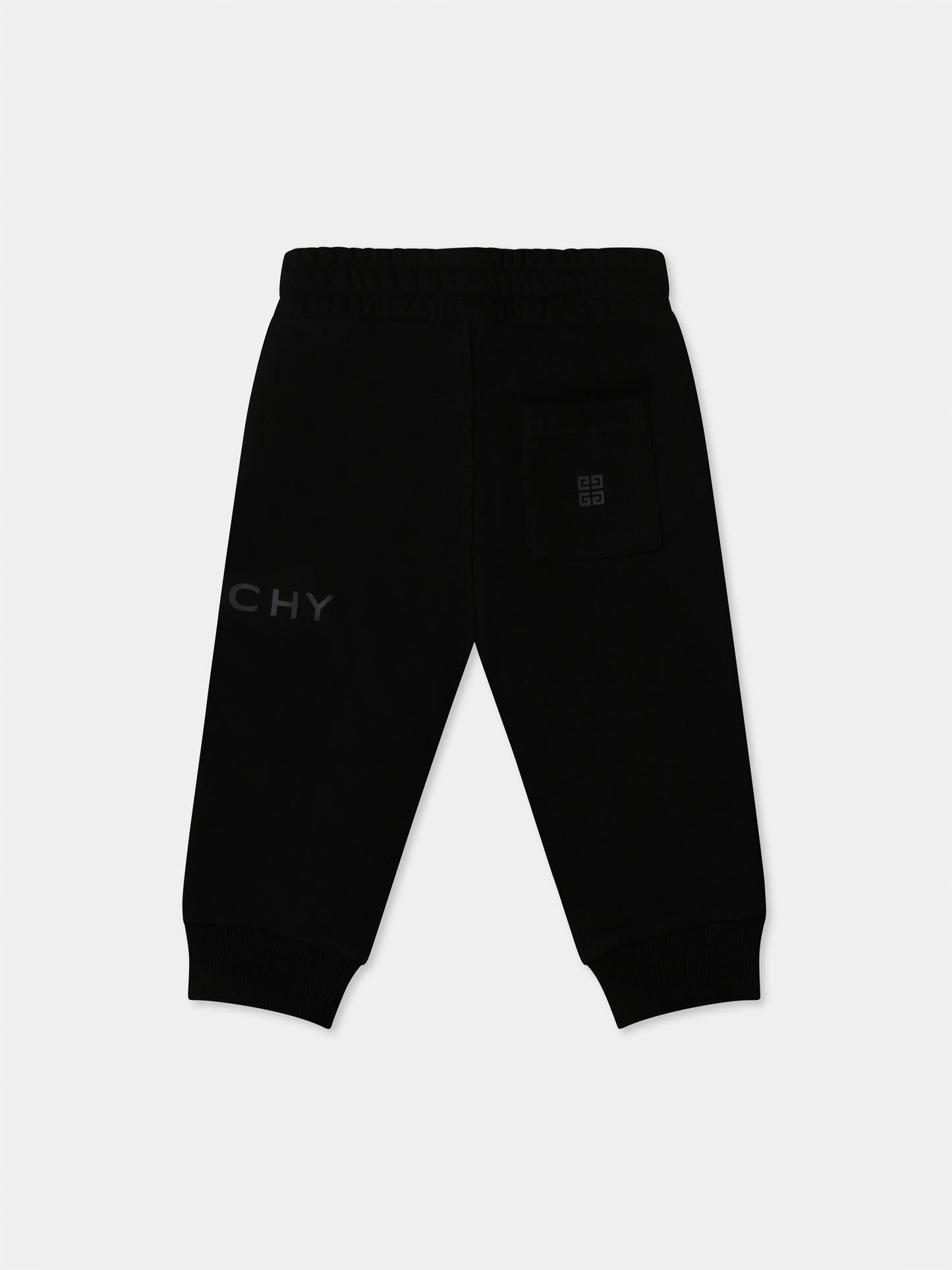Black trousers for baby boy with logo