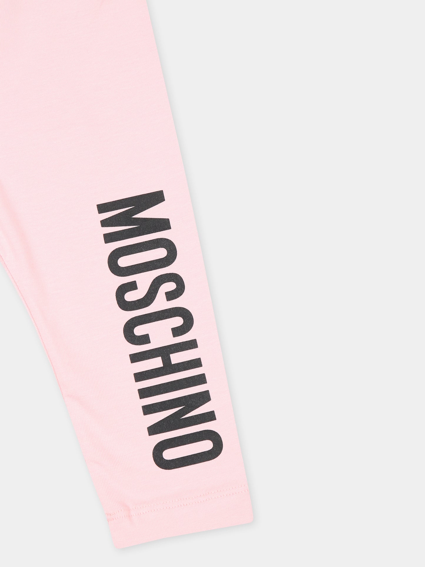 Leggings rosa per neonata con logo,Moschino Kids,MAP032 LBA00 50209