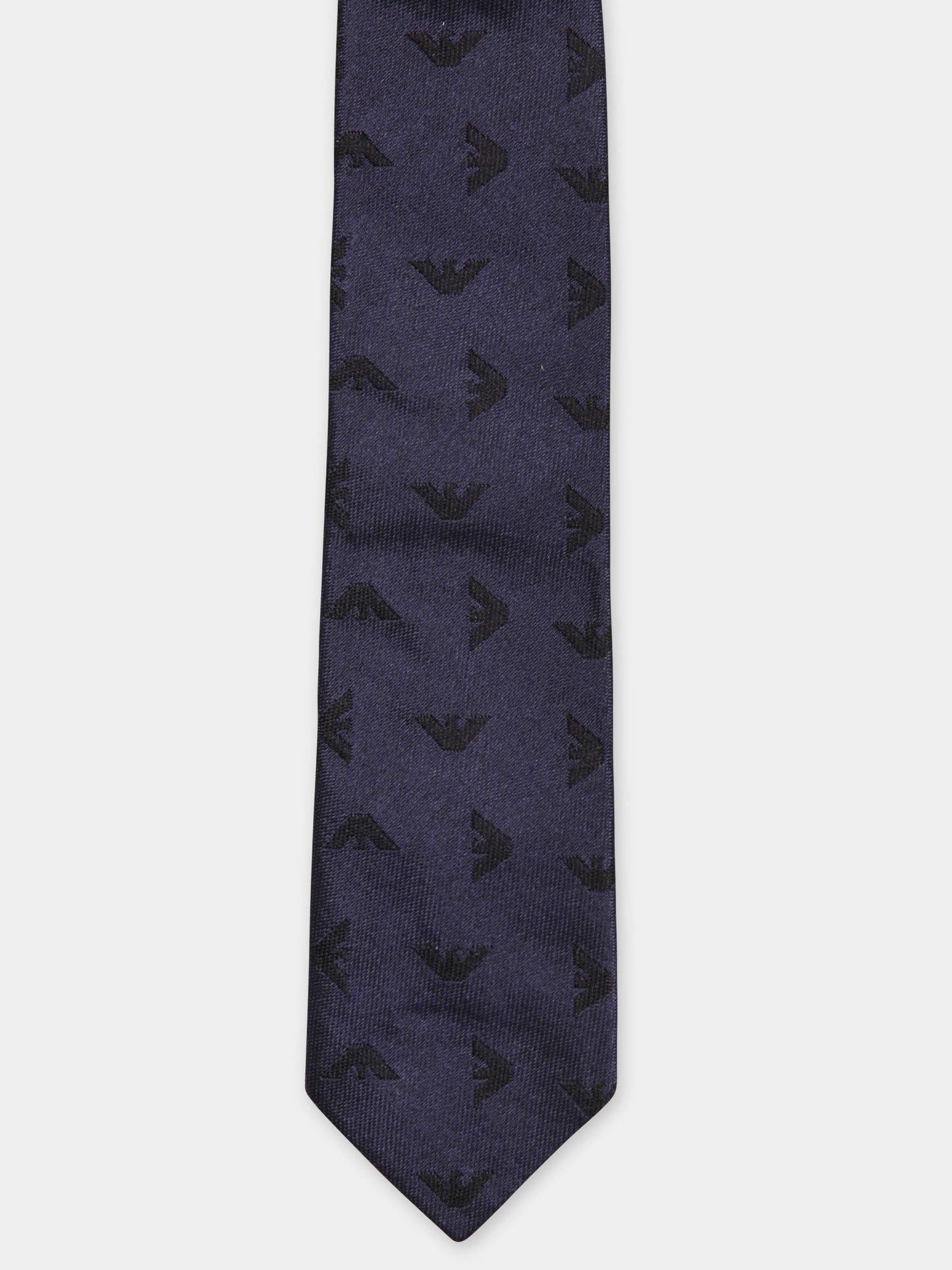 Cravatta blu per bambino con iconico aquilotto nero,Emporio Armani,EB000453 AF15438 FB069