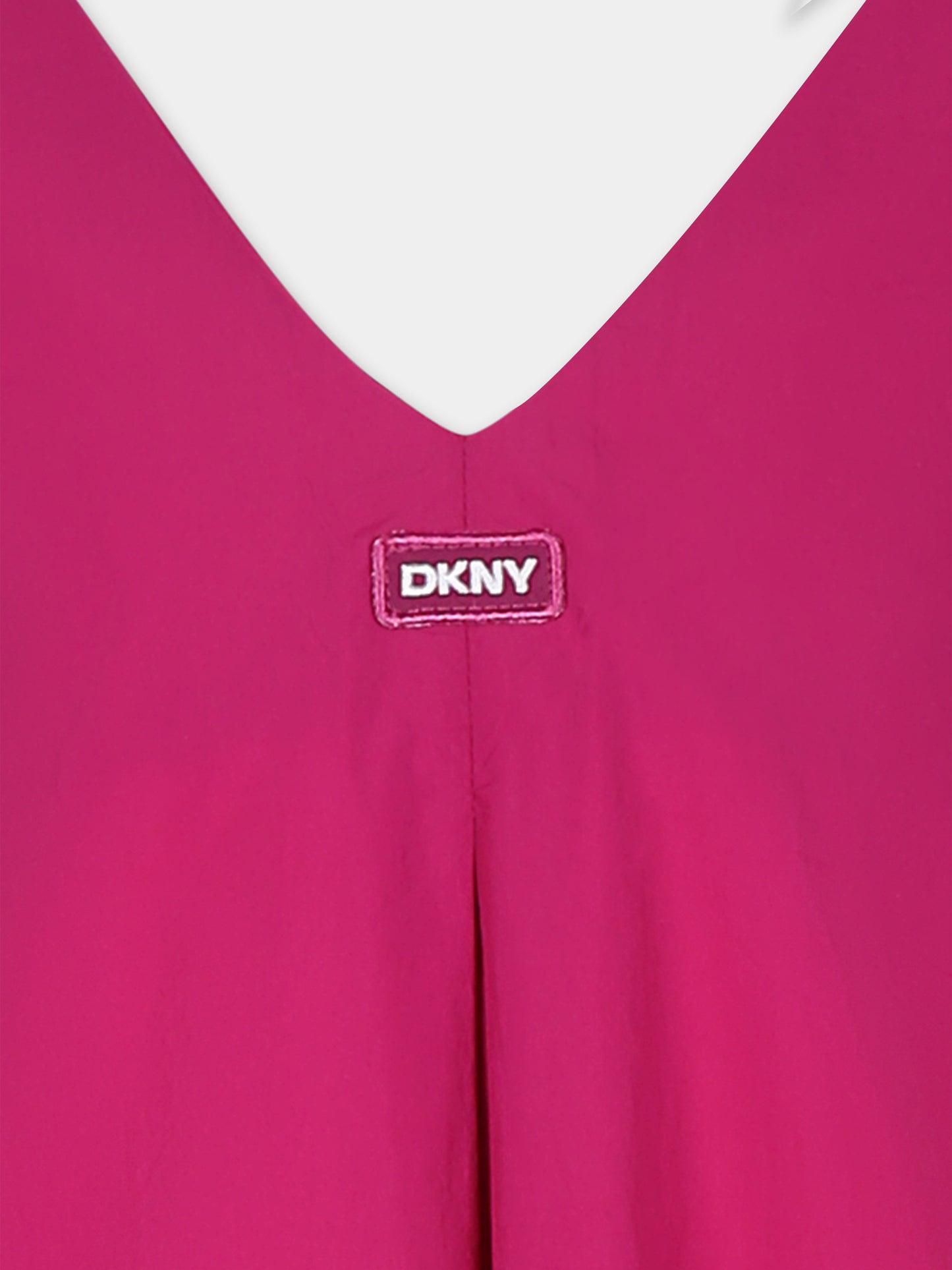 Vestito fuchsia per bambina con logo,Dkny,D62329 469