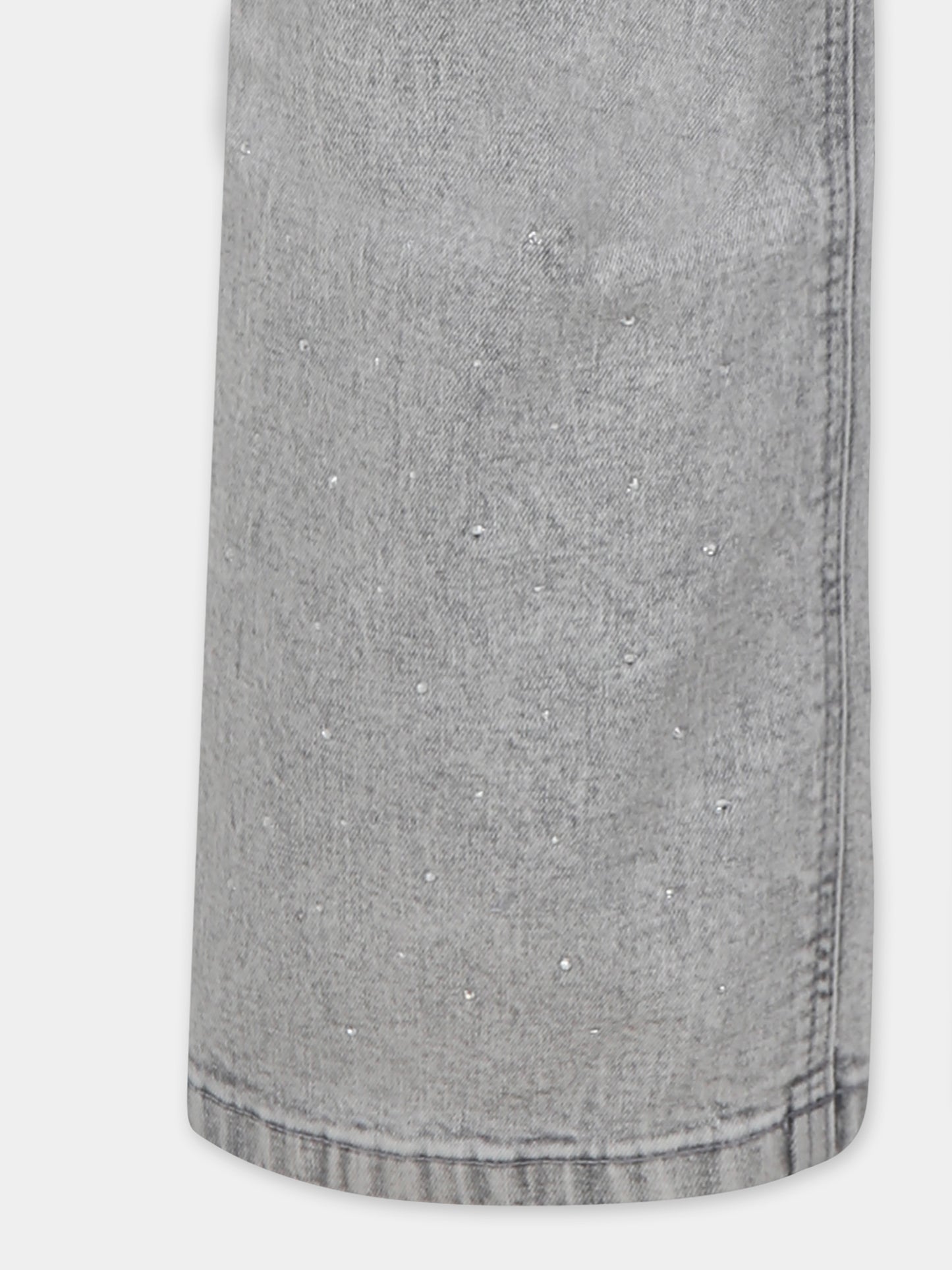 Jeans grigi per bambina con strass,Zadig & Voltaire Kids,X60354 Z20