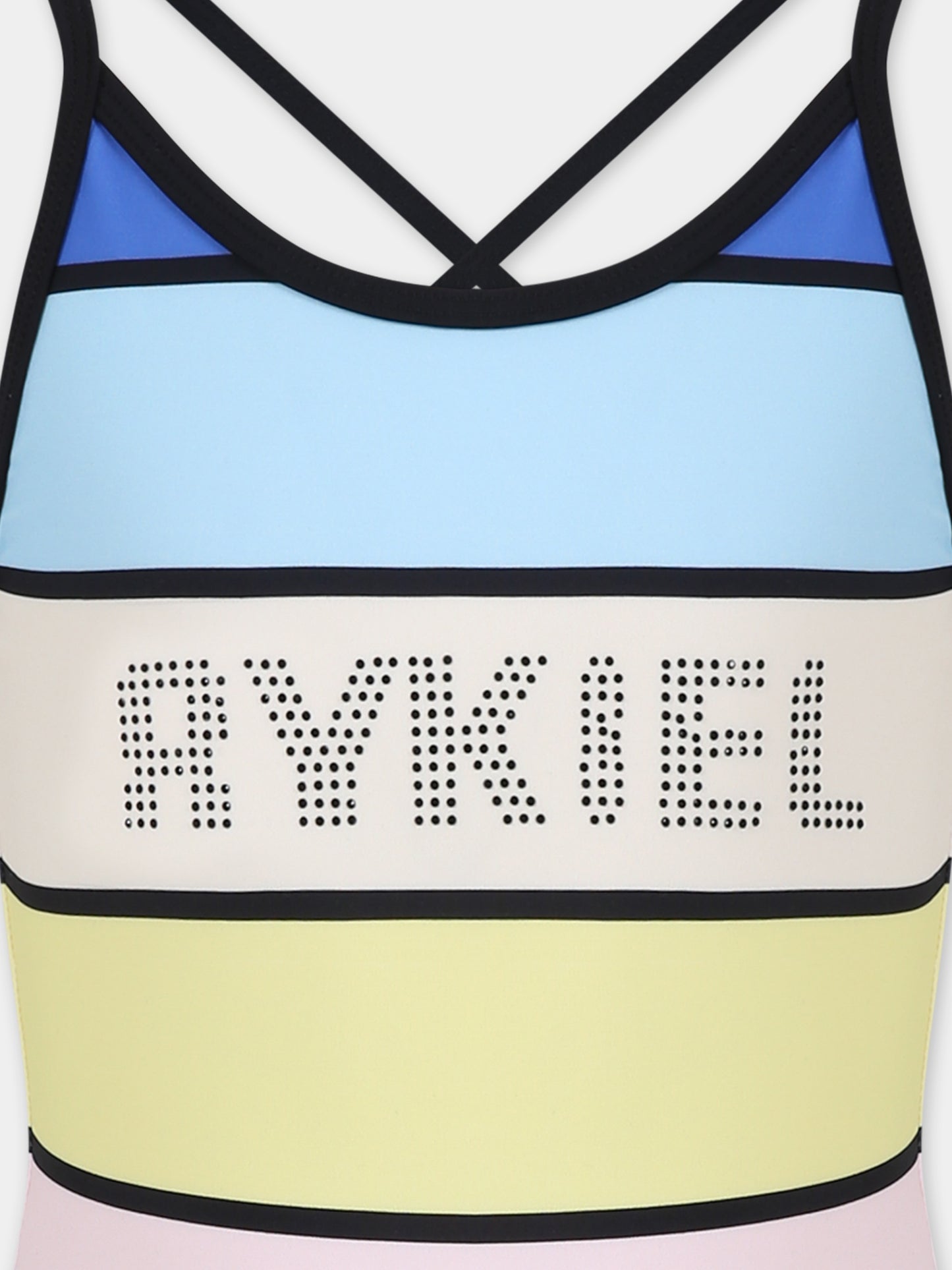 Multicolor swimsuit for girl with logo