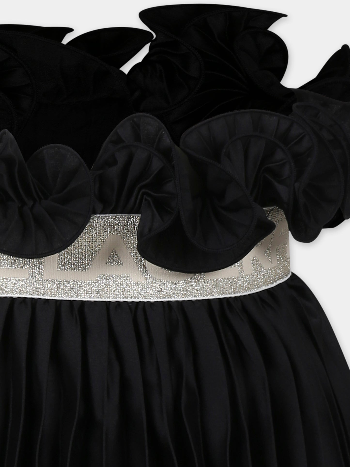 Gonna nera per bambina con logo,Karl Lagerfeld Kids,Z30475 09B