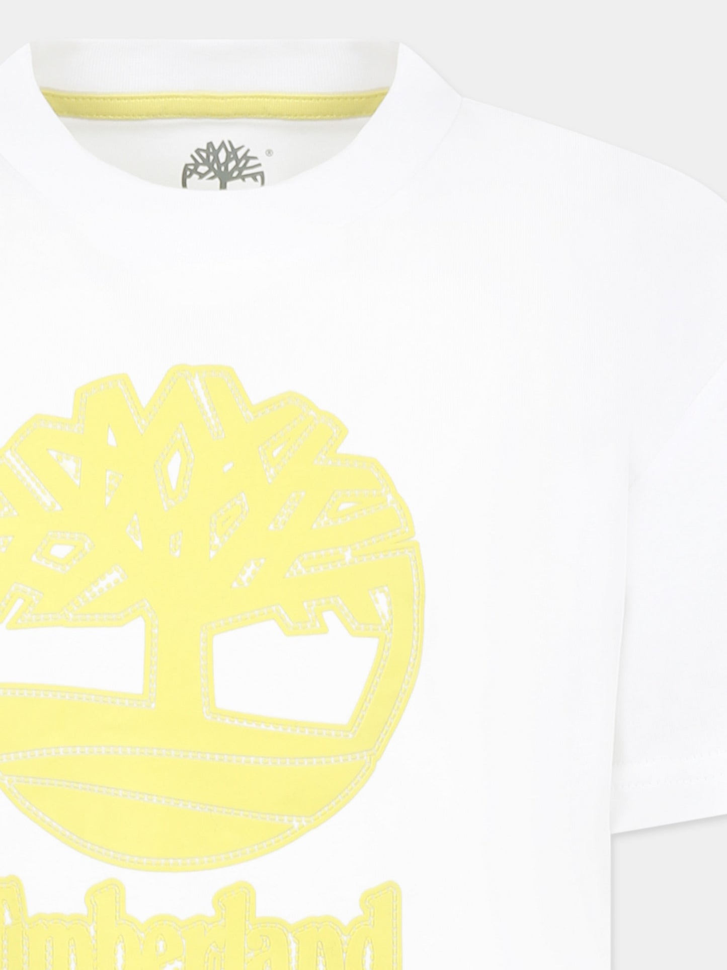 White t-shirt for boy with logo