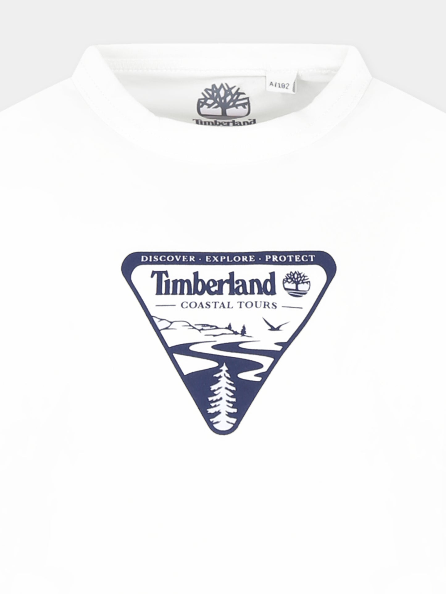 T-shirt bianca per bambino con logo,Timberland,T60428 10P