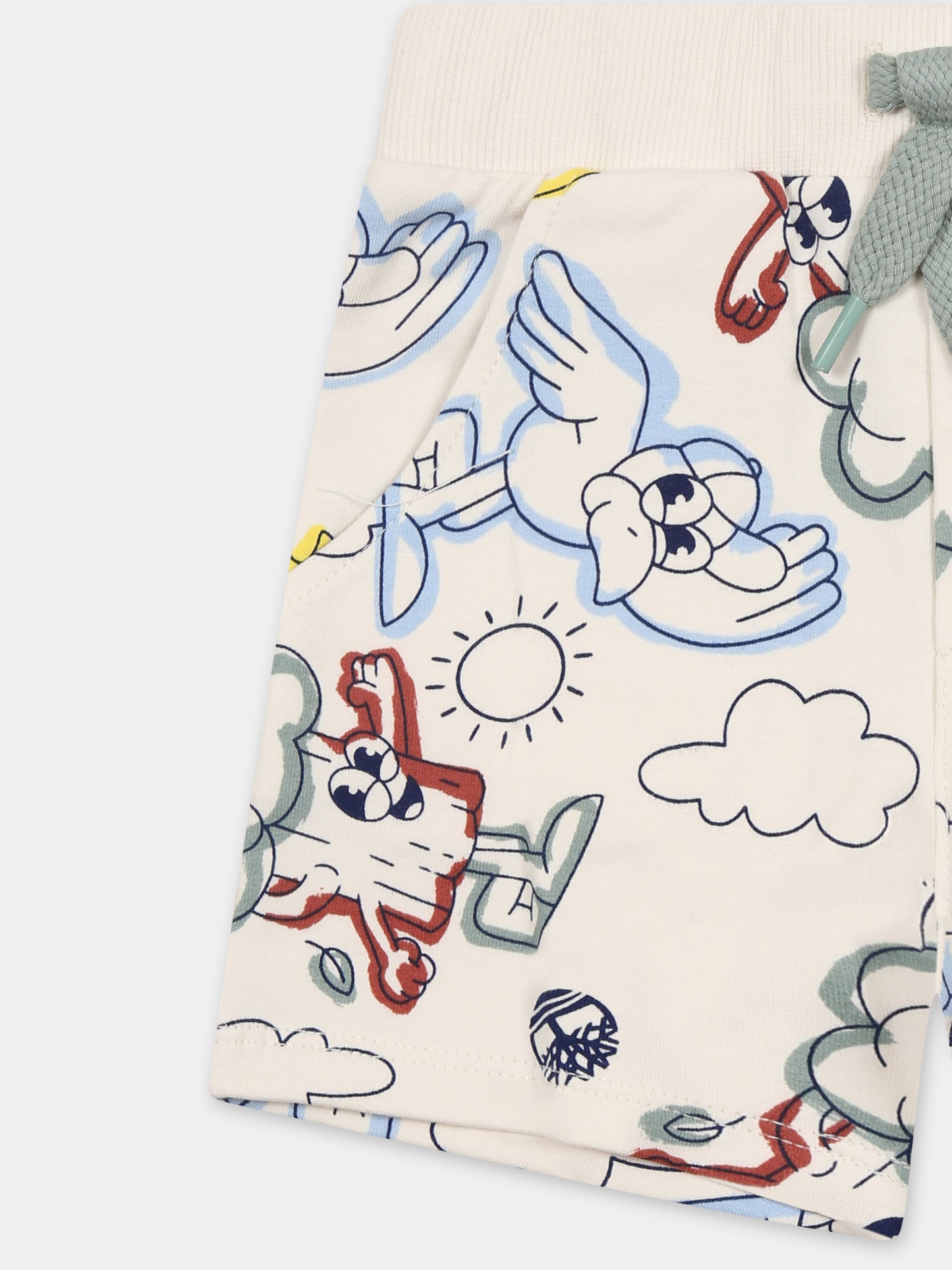 Ivory shorts for baby boy with print