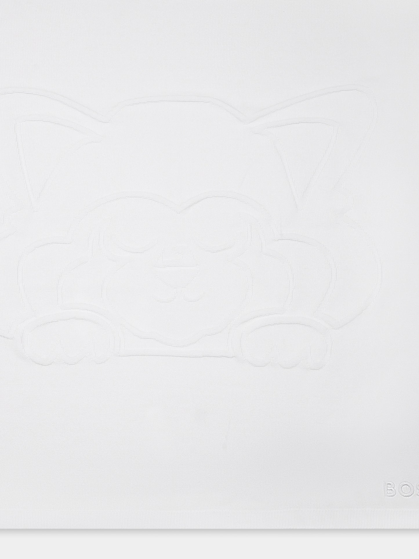 White blanket for baby boy with panda