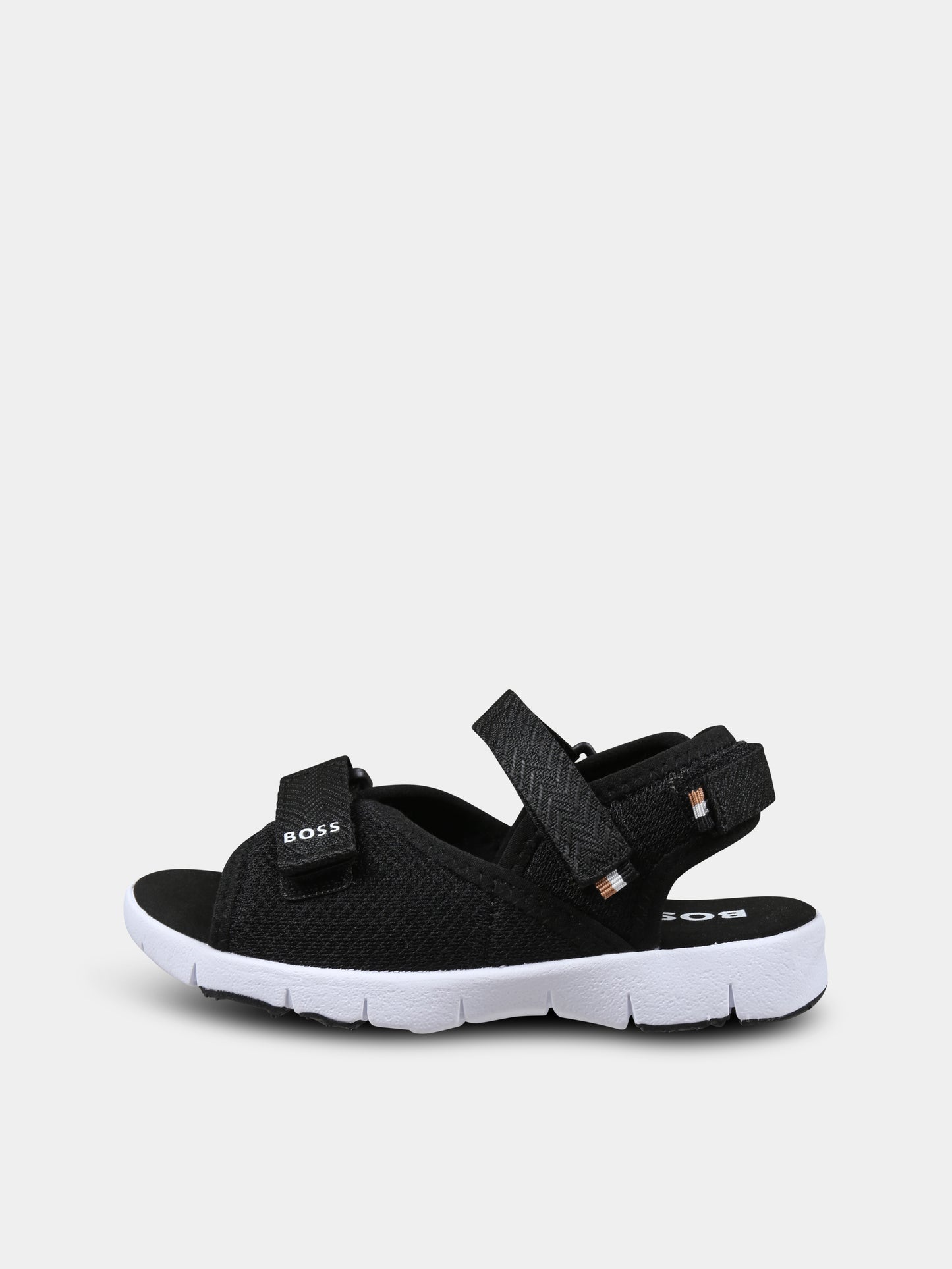 Sandali neri per bambino con logo,Boss,J51654 09B
