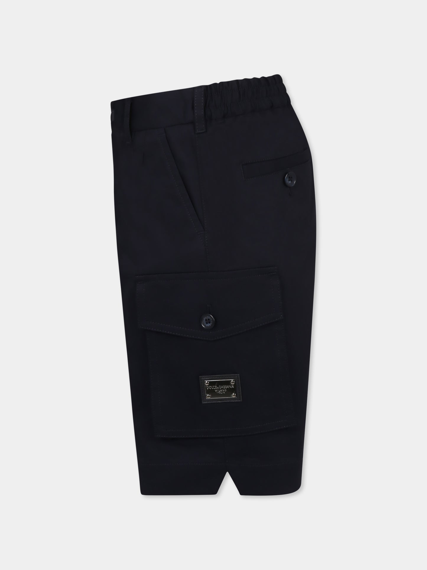 Blue shorts for boy with logo