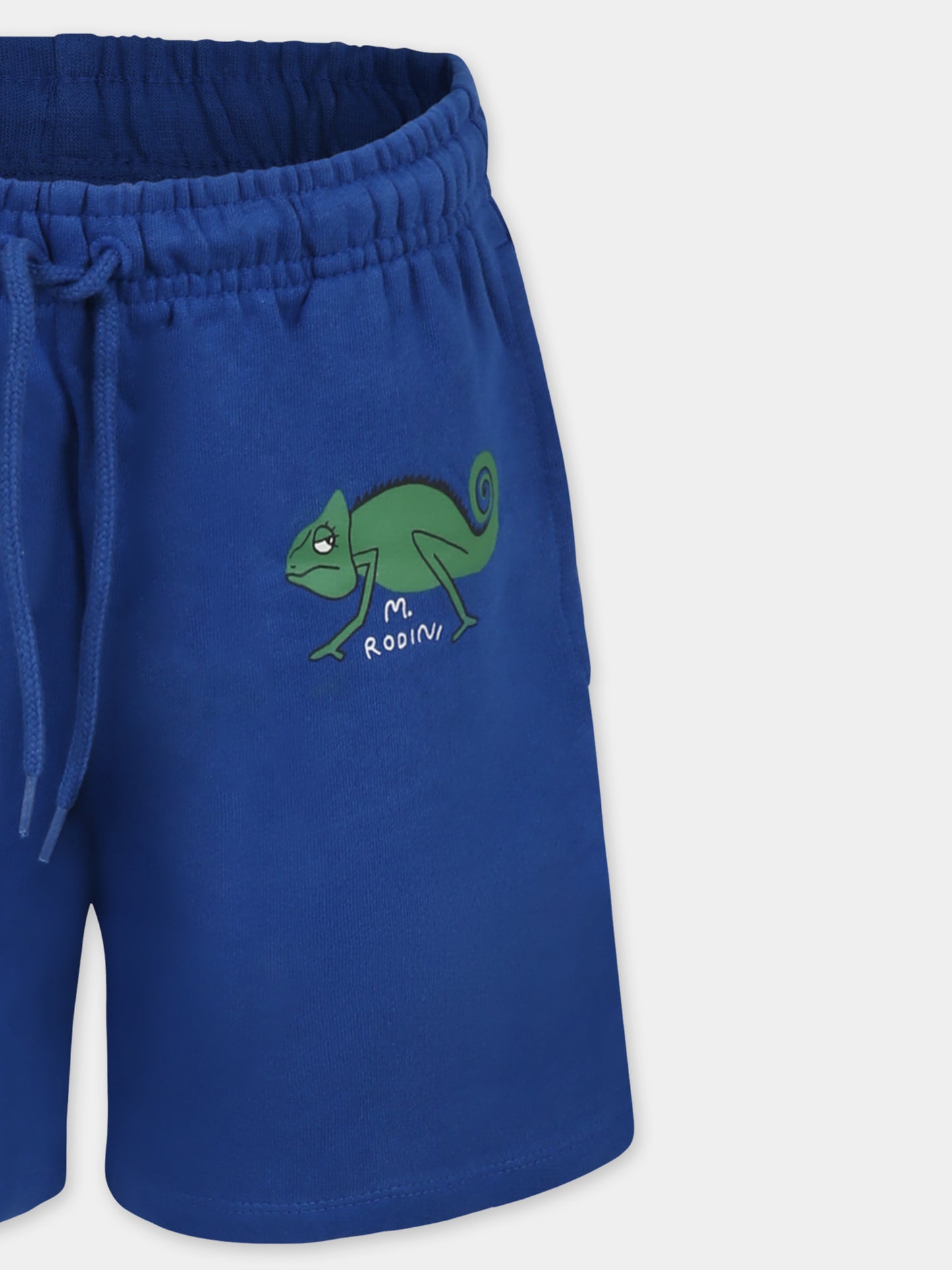 Shorts blu per bambino con camaleonte,Mini Rodini,2523015460
