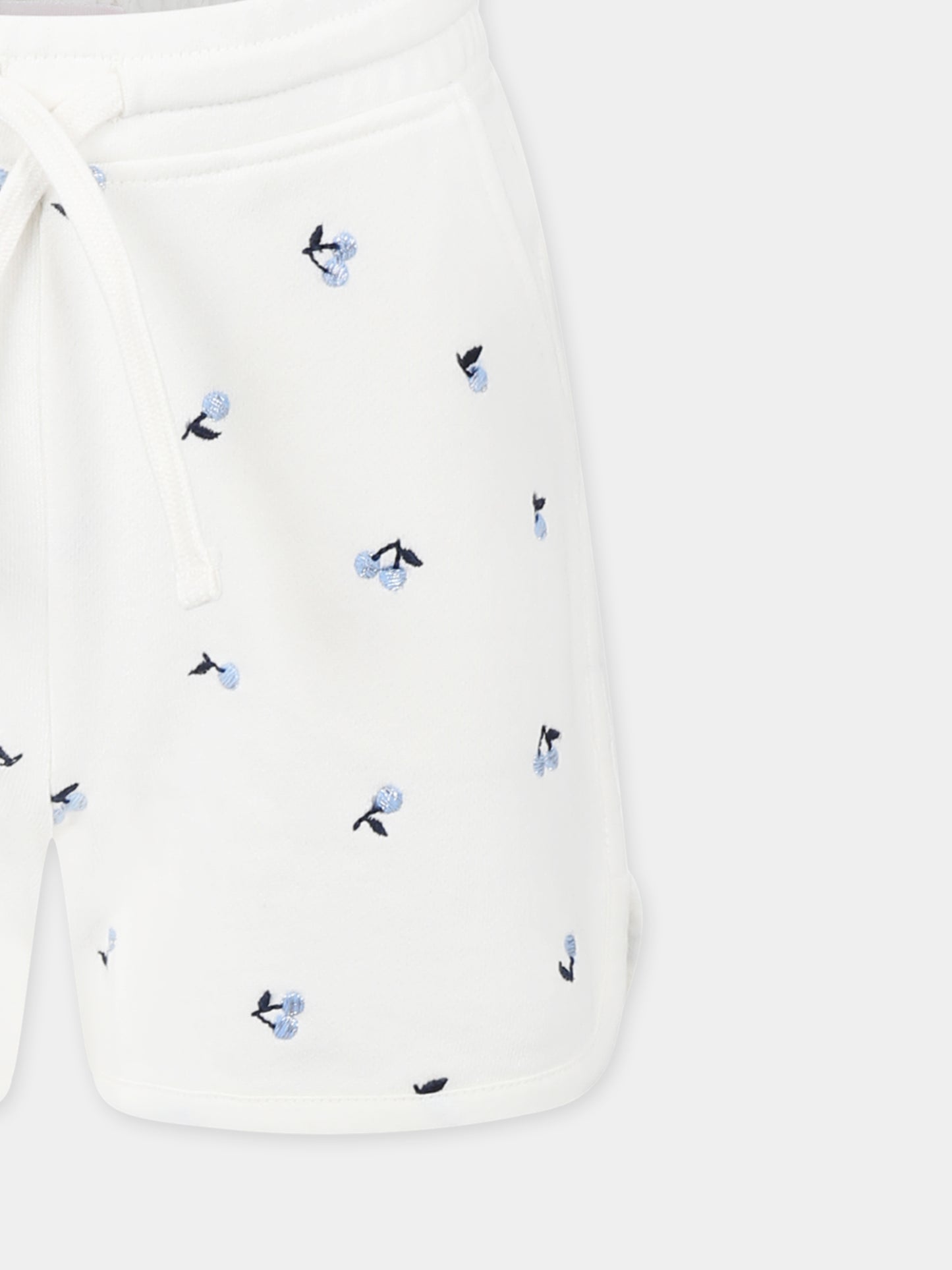 Shorts avorio per bambina con ciliegie,Bonpoint,S05GBEK00003 672