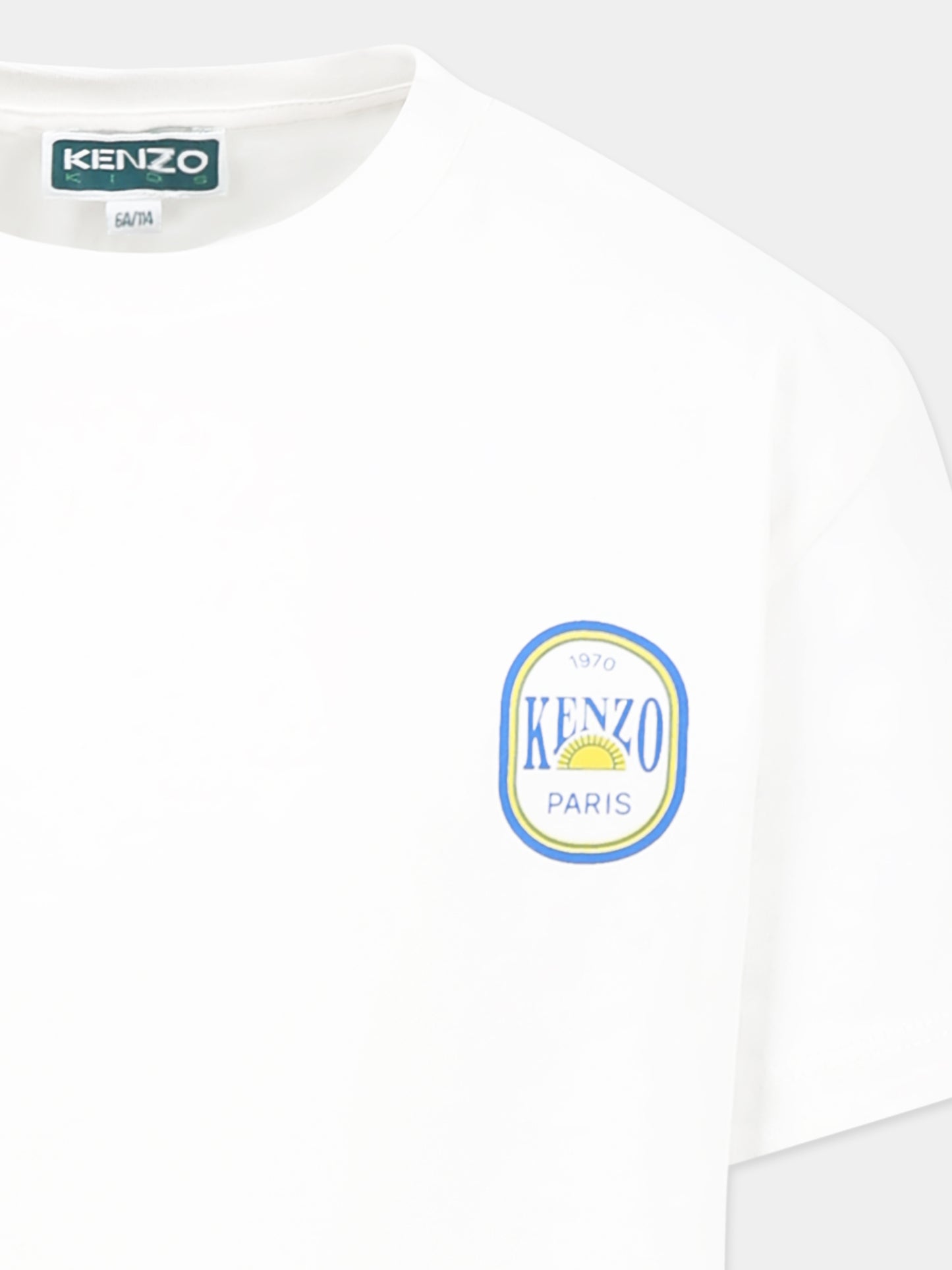 White T-shirt for boy with Fruits Stickers print