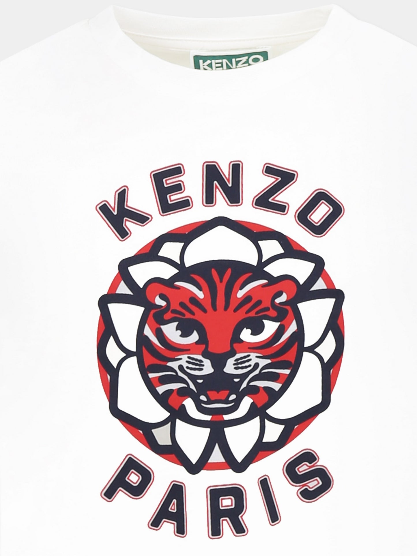 White T-shirt for kids with logo and tiger