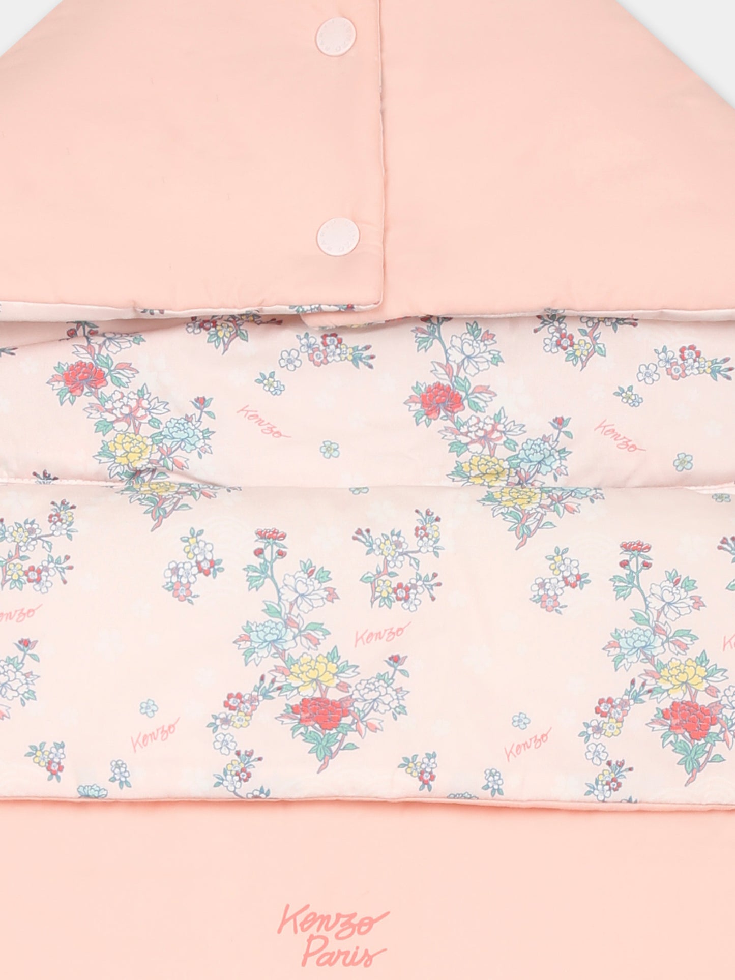 Sacco nanna rosa reversibile per neonata con stampa floreale,Kenzo Kids,K60878 47R