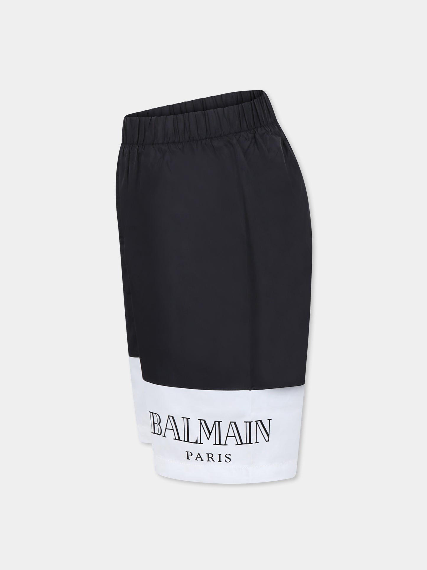 Black swim shorts for boy with logo