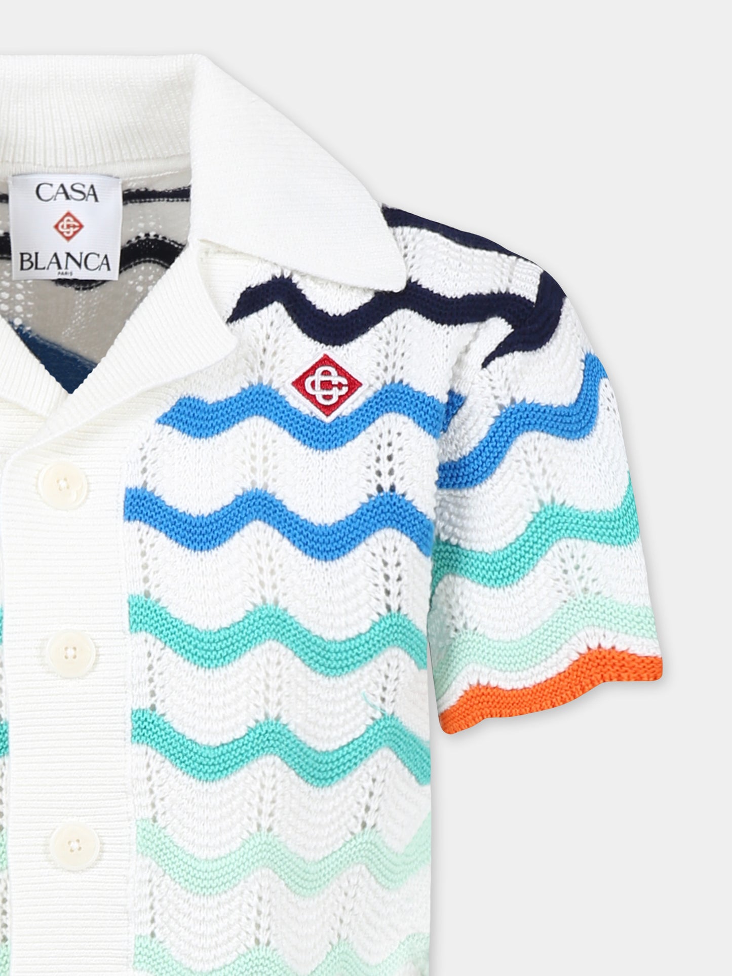 Cardigan multicolor per bambini con logo,Casablanca,KS25 KW 969 01 EX